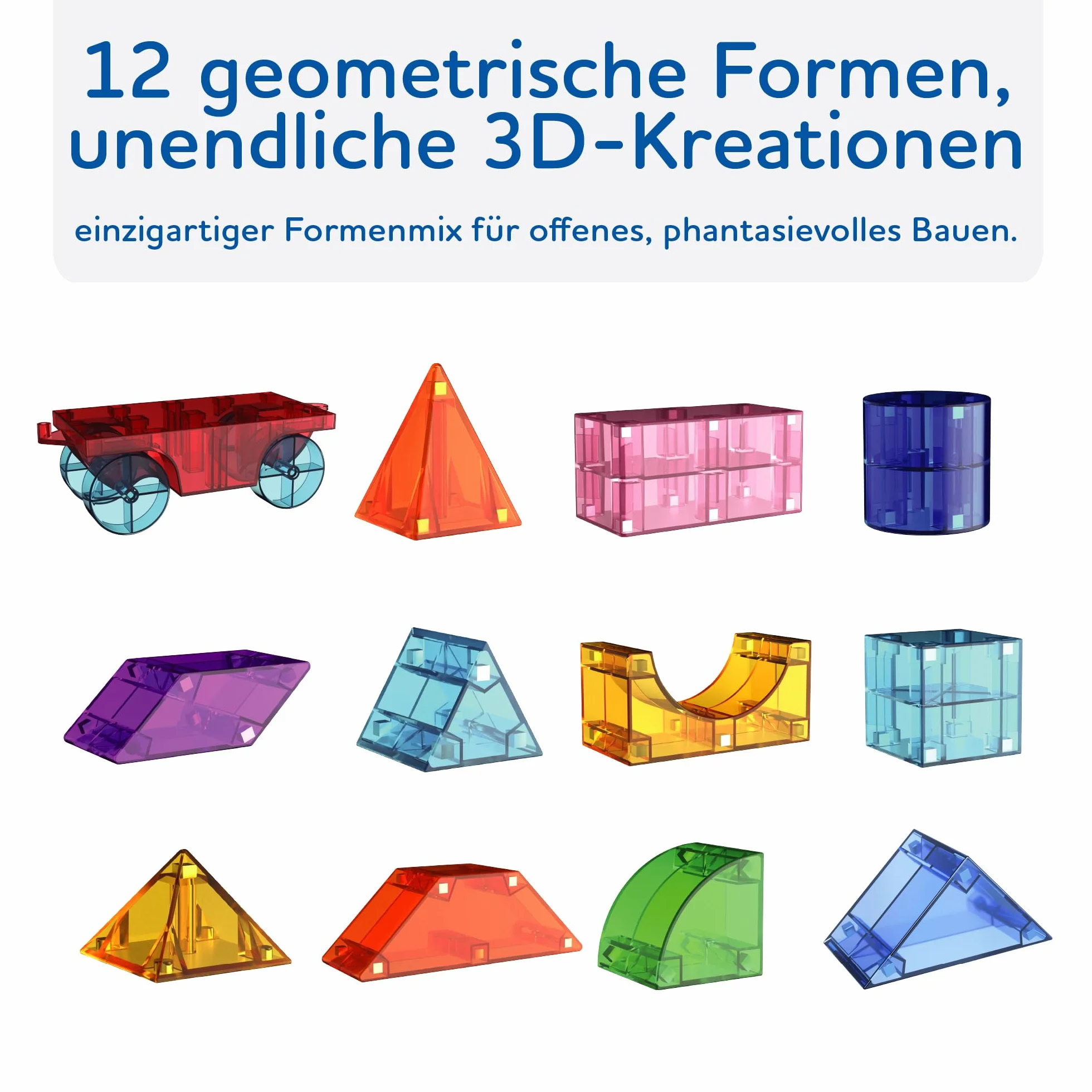 Cubixx - 3D Magnetyczne klocki dla dzieci od 3+ lat, kreatywna zabawka edukacyjna w 64-częściowym zestawie, magnetyczna zabawka konstrukcyjna dla dziewcząt i chłopców, zabawka Montessori STEM
