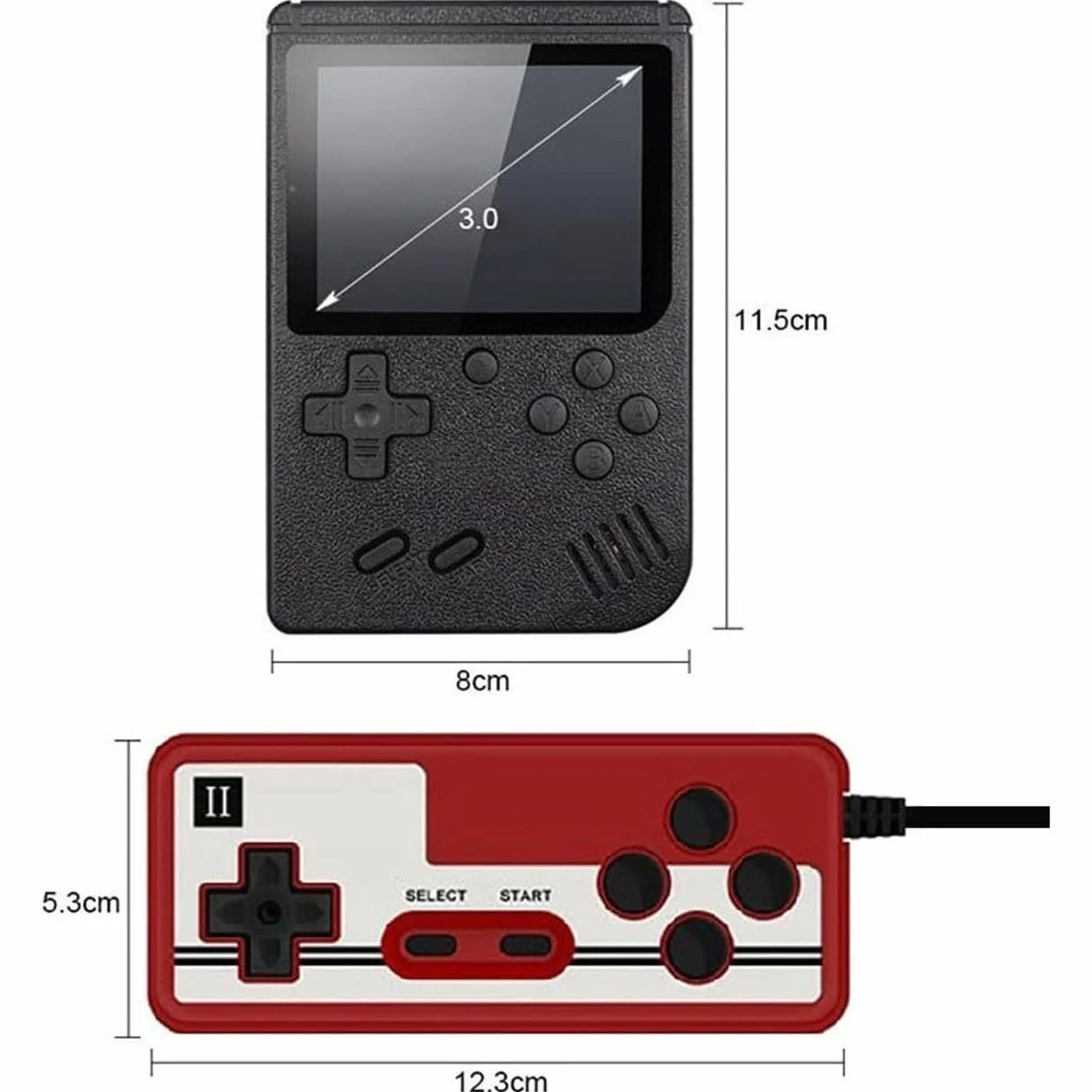 Mini Konsola Retro Przenośna 400 Gier z Padem i Wyjściem TV – Konsola do Gier z Ekranem 3", Wbudowane Gry Retro, Konsolka dla Dzieci i Dorosłych, Prezent