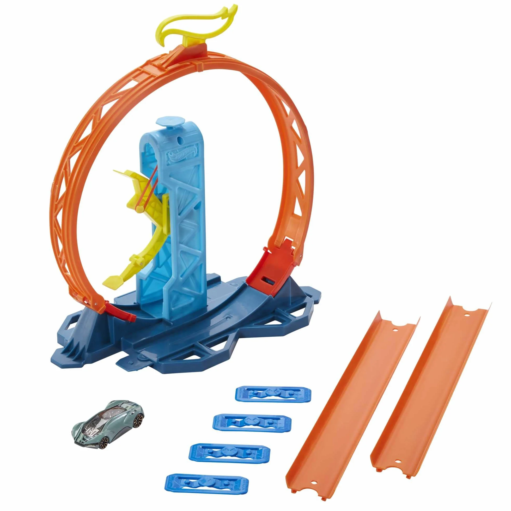 Hot Wheels Glc90 - Track Builder Unlimited Looping Kicker Zestaw Akcesoriów, Zabawkowy Tor Wyścigowy od 6 Lat