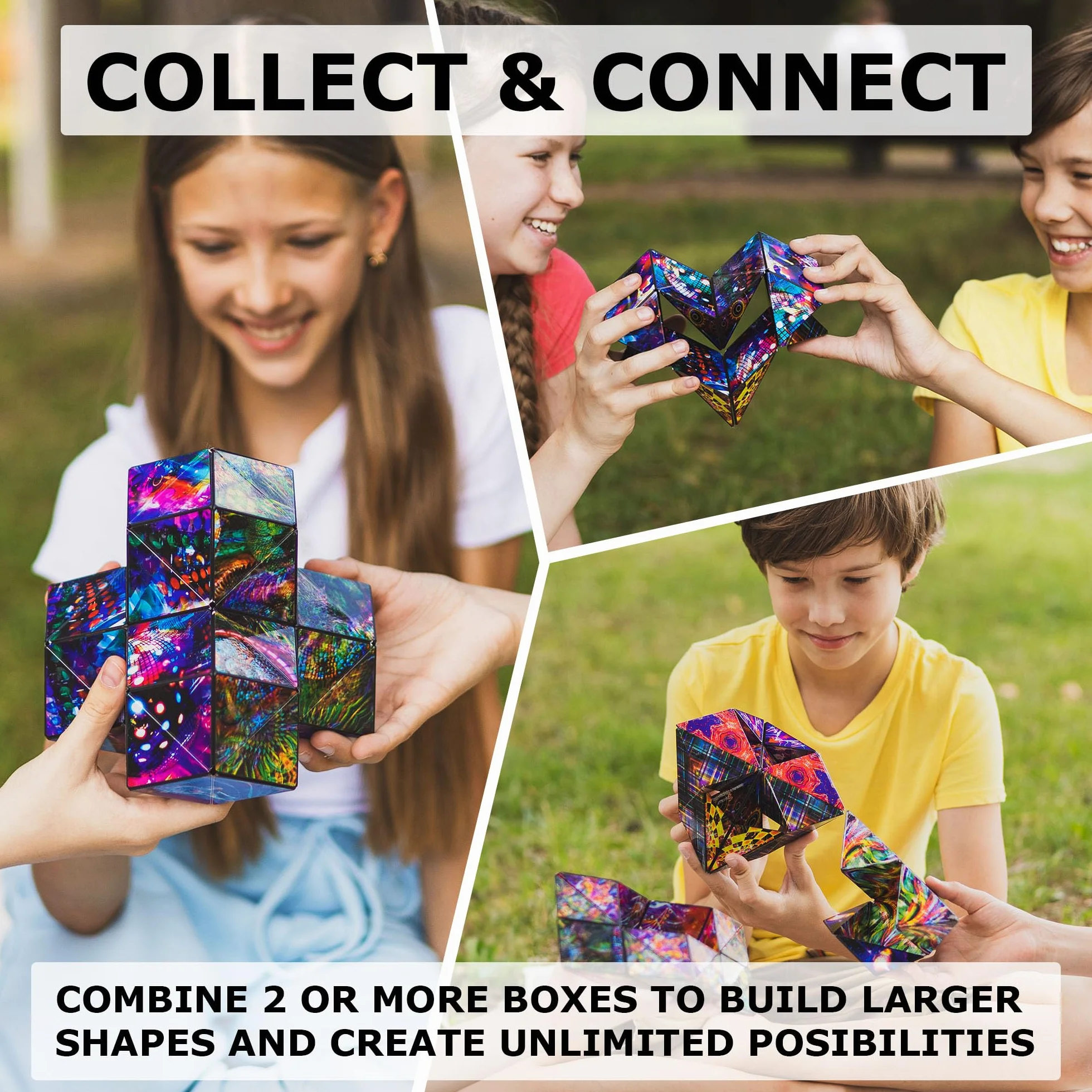 SHASHIBO Shape Shifting Box - Magnetyczna Kostka Fidget z 36 Magnesami, Ponad 100 Kształtów (Cosmic)