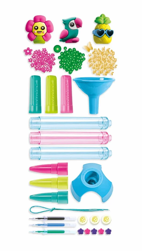 Clementoni Create Your Pens: Tropical Zestaw Długopisów, Wielokolorowy, 6+ Lat