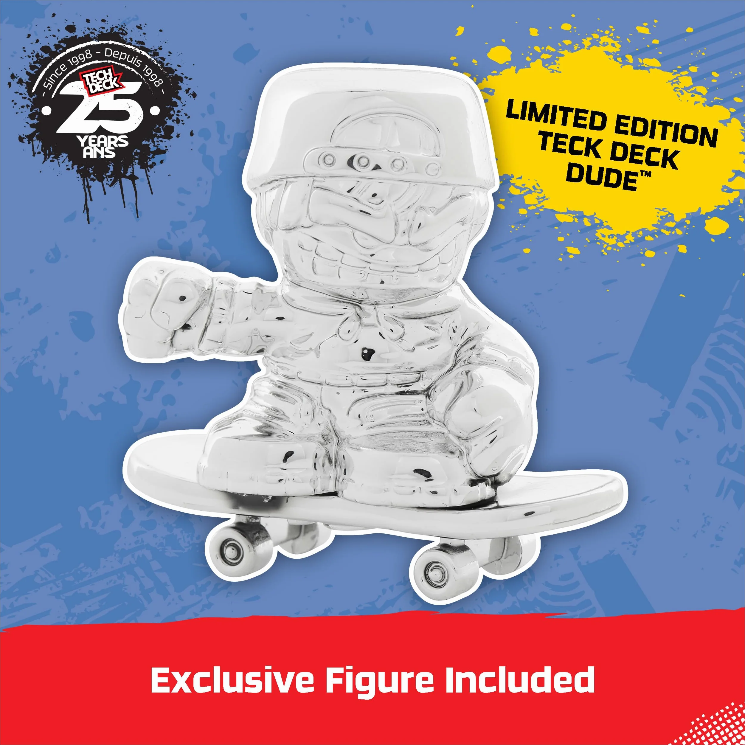 Tech Deck, Podstrunnice z okazji 25-lecia z ekskluzywną figurą, kolekcjonerskie i konfigurowalne mini deskorolki, zabawki dla dzieci od 6 lat