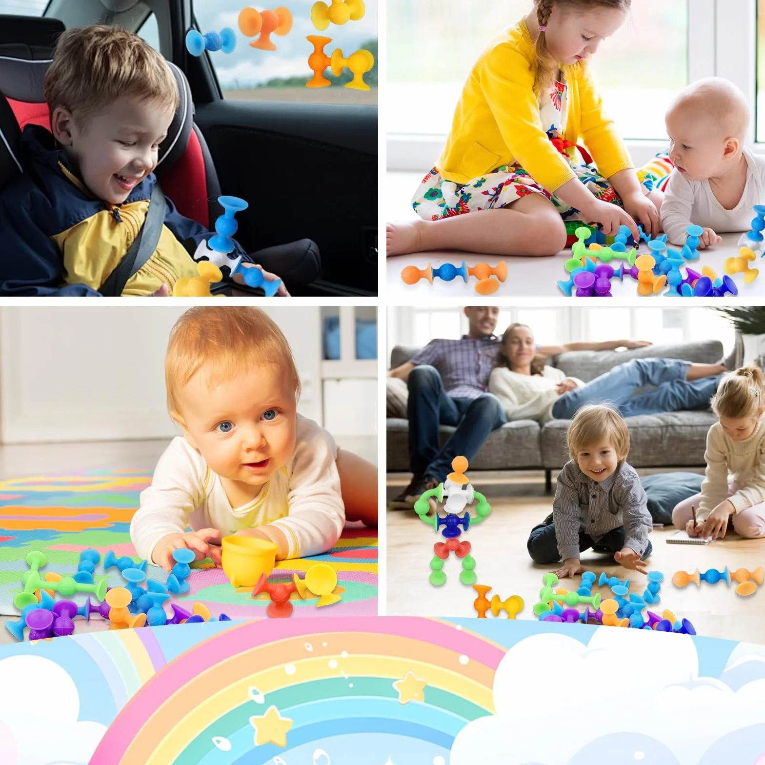 33 sztuki zabawek z przyssawką dla dzieci, silikonowe zabawki, silikonowe klocki, zabawka dla chłopców i dziewczynek, przenośna, zabawna zabawka do wanny, 3, 4, 5, 6, 7, 8 lat
