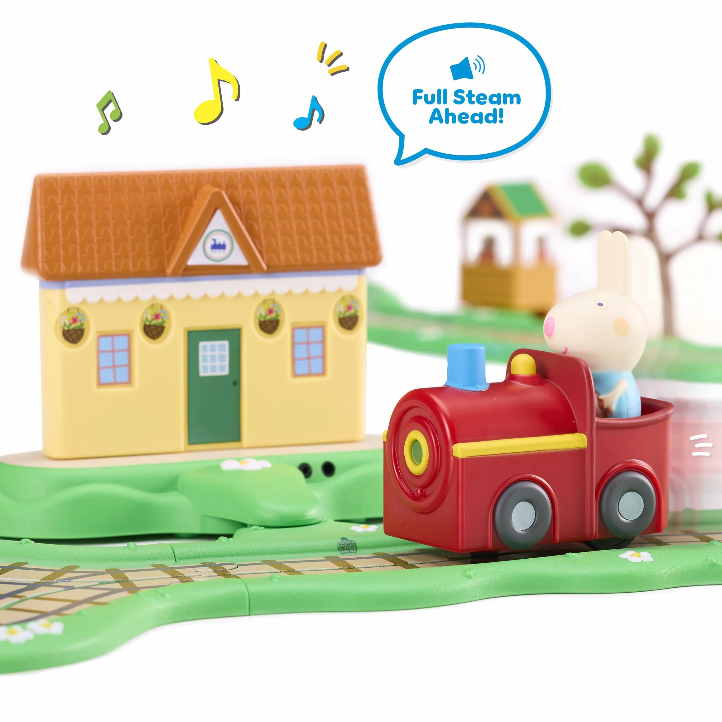 Peppa Pig Whizz Around Clickety Clack Train Set, Motorised Vehicles, Track Toys, Pre-school Toys