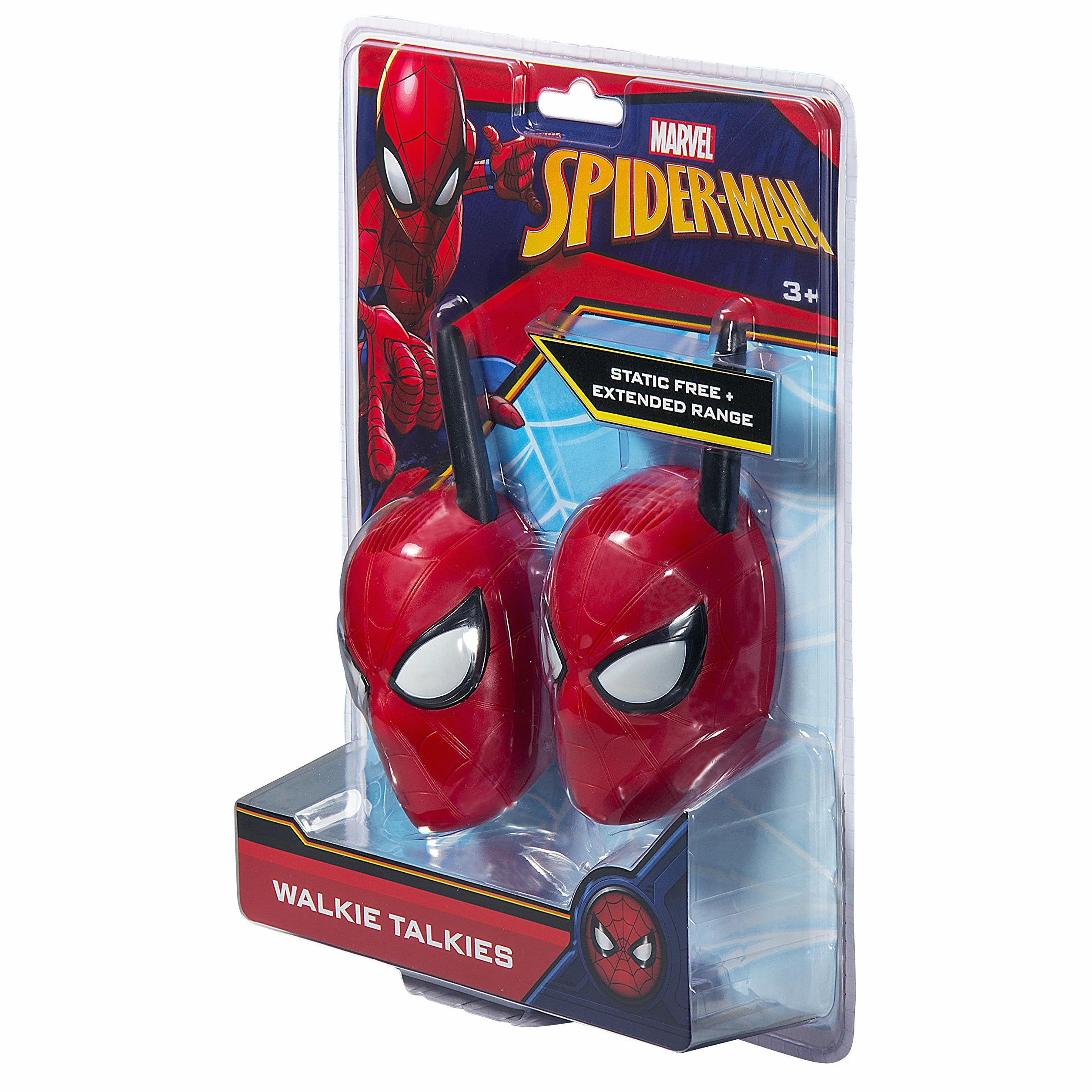 EKids Spiderman krótkofalówki dla dzieci, 2-kierunkowe radio dalekiego zasięgu z grafiką postaci i stylizacją, ręczne krótkofalówki dla dzieci, na zewnątrz, do wewnątrz, przygoda, gra, czerwone