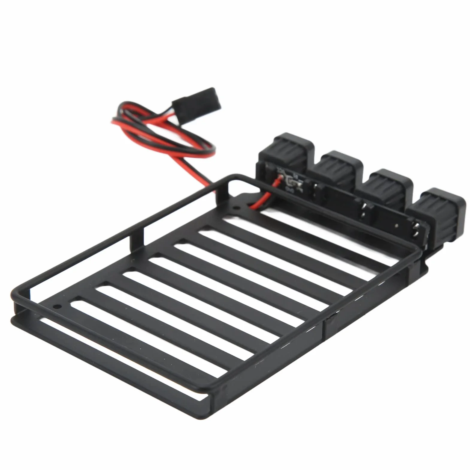 RC Bagażnik Dachowy Bagażnik RC Samochodowy Bagażnik Dachowy Część ze światłem LED do Axial SCX24 1/24 RC Crawler