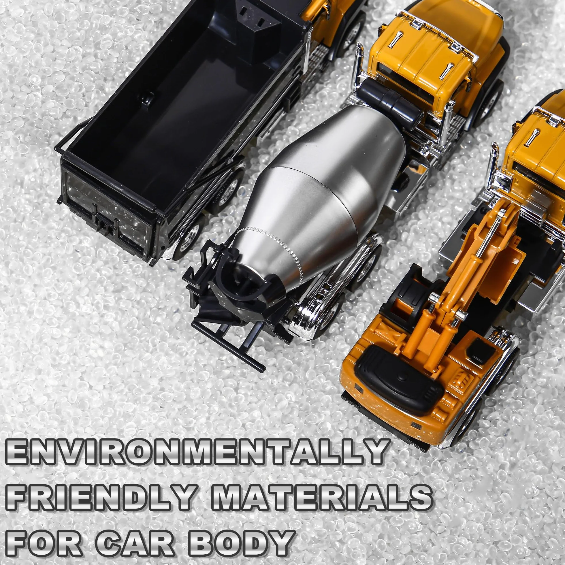 AIUAZA 1/50 Ratio die-Casting Engineering Construction Vehicle, Excavator, Alloy Collection Model car, Boy's Door Opening Pull Back Car Toy(1 szt. Excavator)