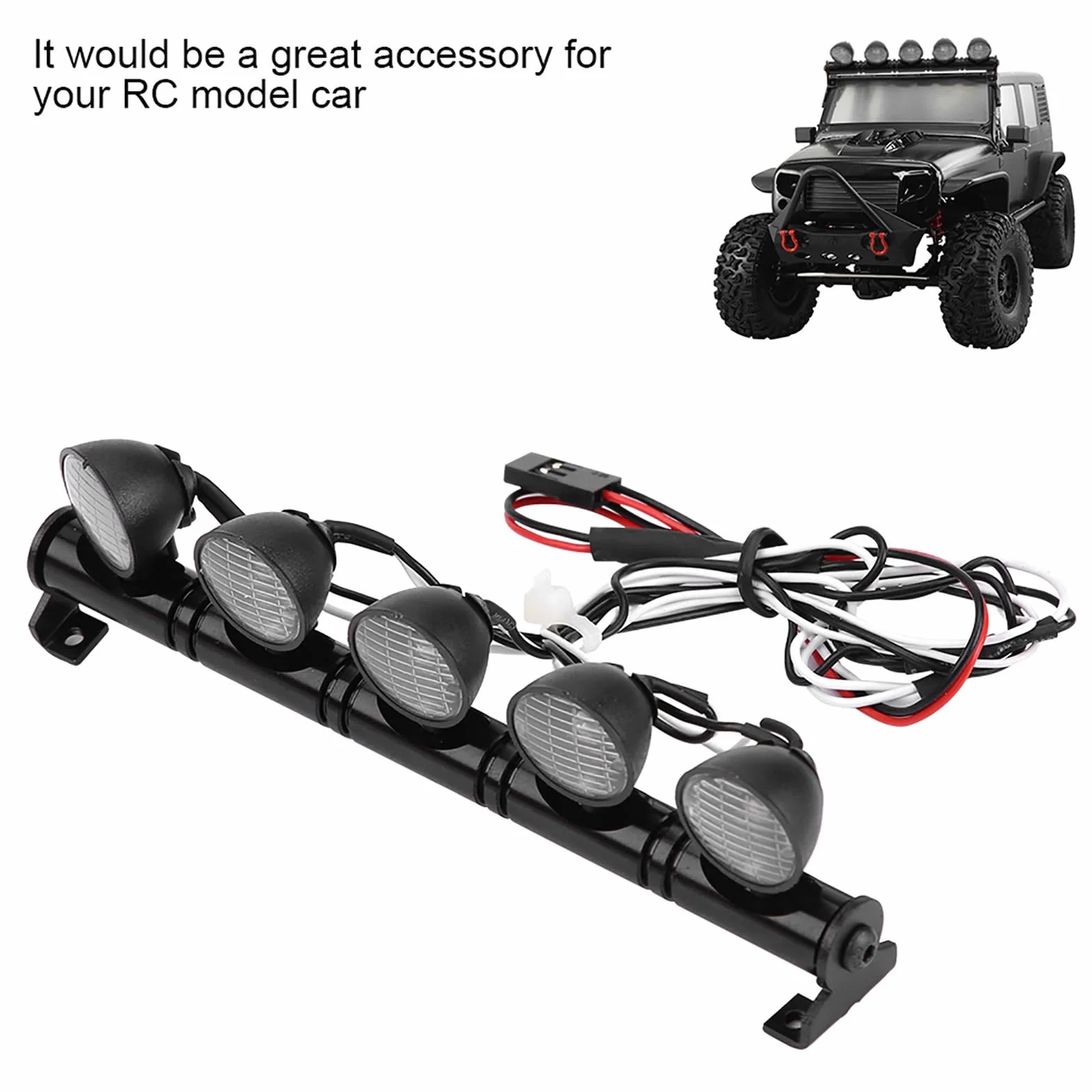 Wpl B16 B36 Metalowa Listwa świetlna LED 5 Diod Reflektor Akcesoryjny dla Axail Scx10 RC Samochód 1/10