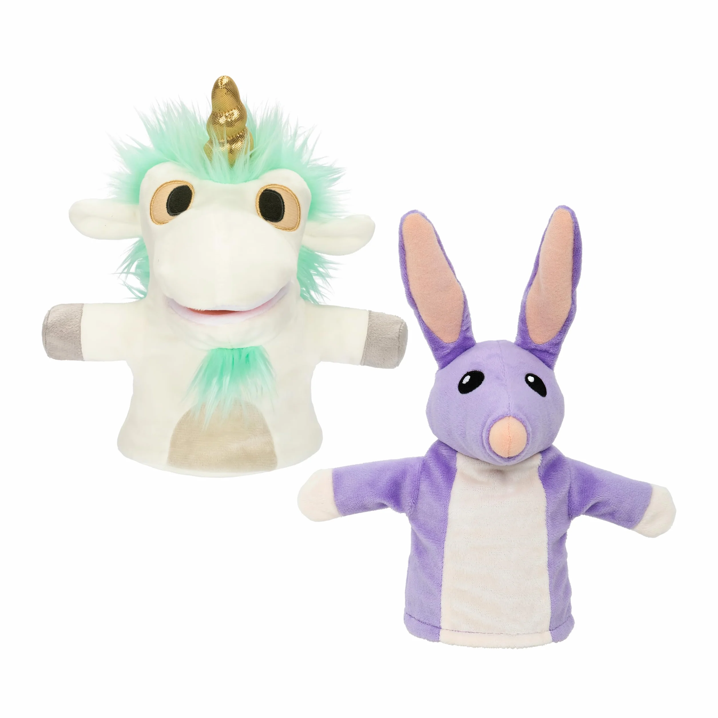 Bluey Zestaw 2 pluszowych lalek, jednorożca i Bob Bilby, idealny rozmiar, aby dopasować się do dłoni malucha | Wyłącznie w serwisie Amazon