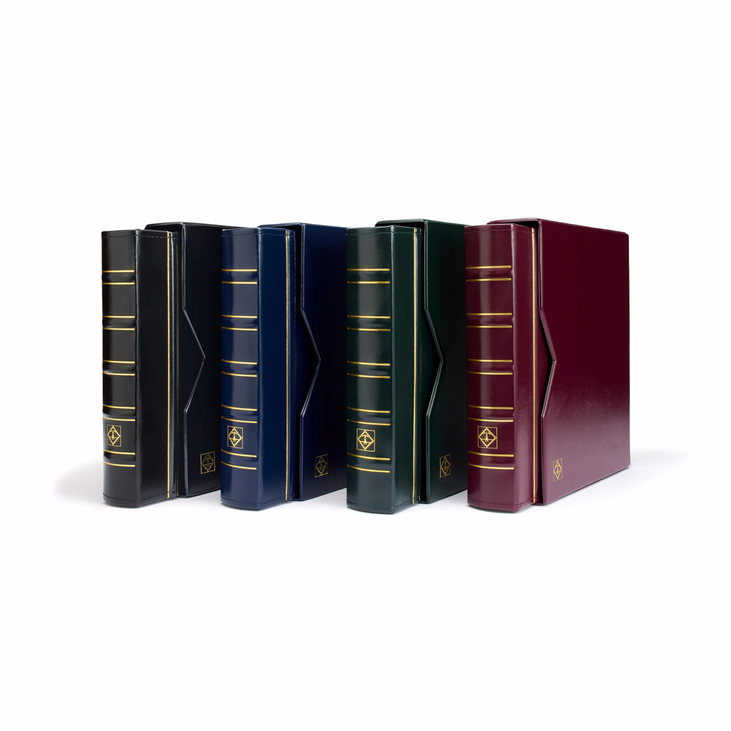 Leuchtturm 320397 Optima Classic album na monety – 10 koszulek na monety o średnicy 42, 27, 20, 34 mm, 2 okładki, kaseta ochronna – zielony