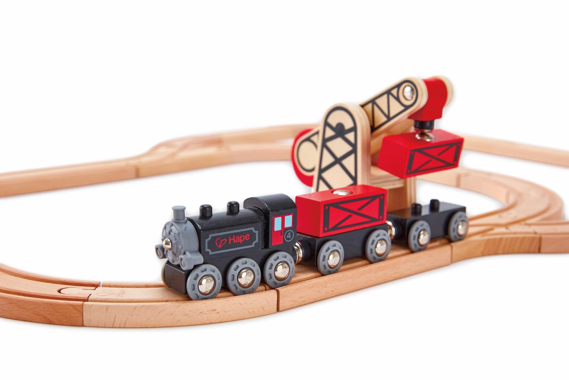 Hape Steam-Era Freight Railway Wooden Train Track Accessories