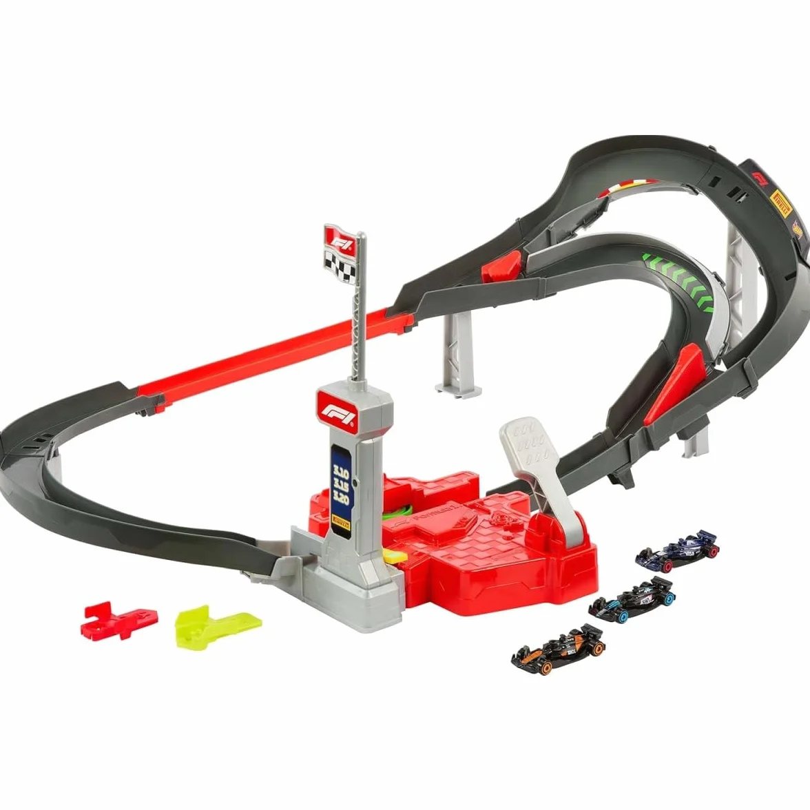 Hot Wheels Tor wyścigowy Formuła 1 Sprint F1 Zestaw 3 samochody metalowe 1:64 McLaren Alpine VCARB zabawka dla dzieci 4+ JDY15
