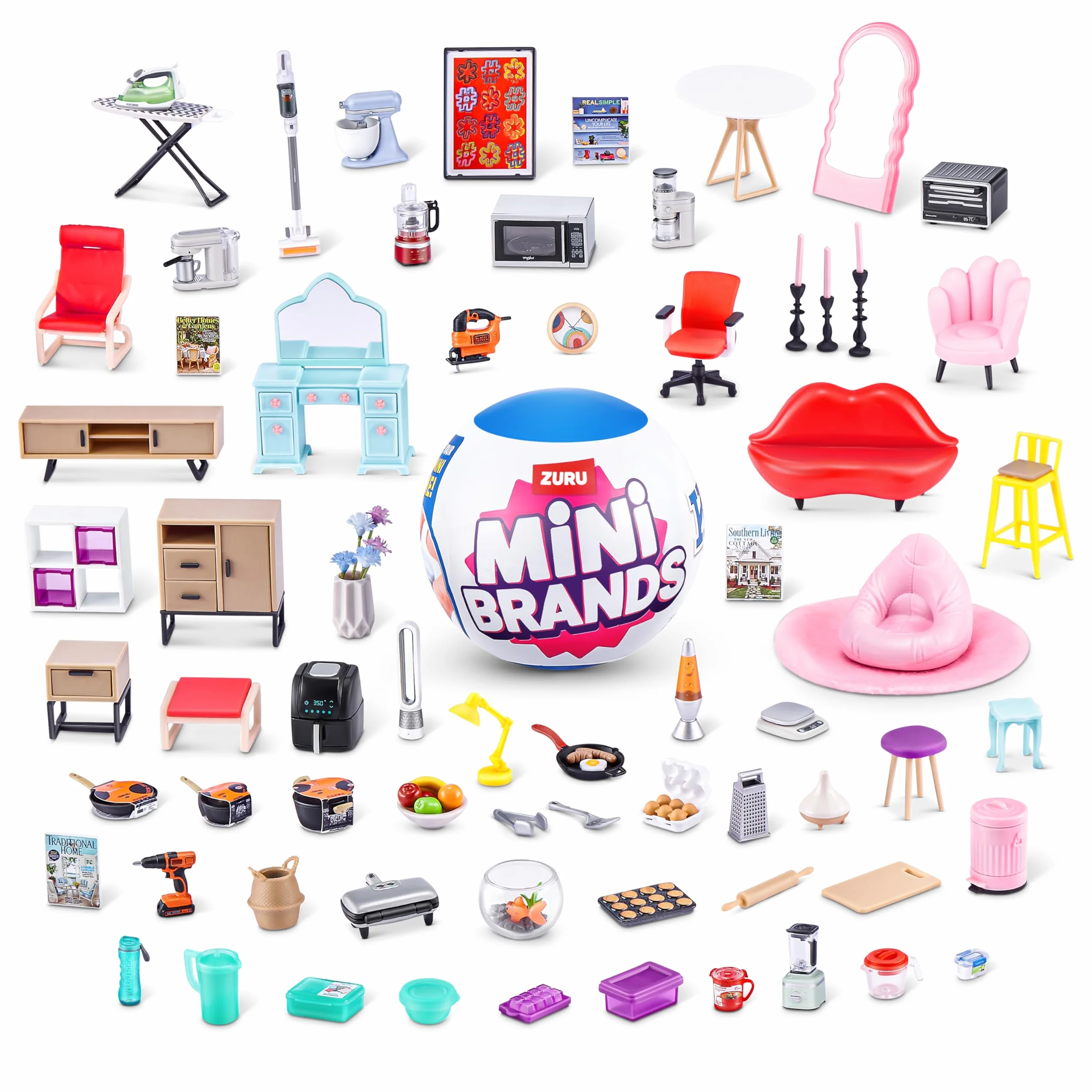 Mini Brands Kapsuła domowa firmy ZURU, Surprise Home z kolekcjonerskimi miniaturami, ślepym opakowaniem, artykuły kolekcjonerskie o tematyce domowej (1 kapsułka)