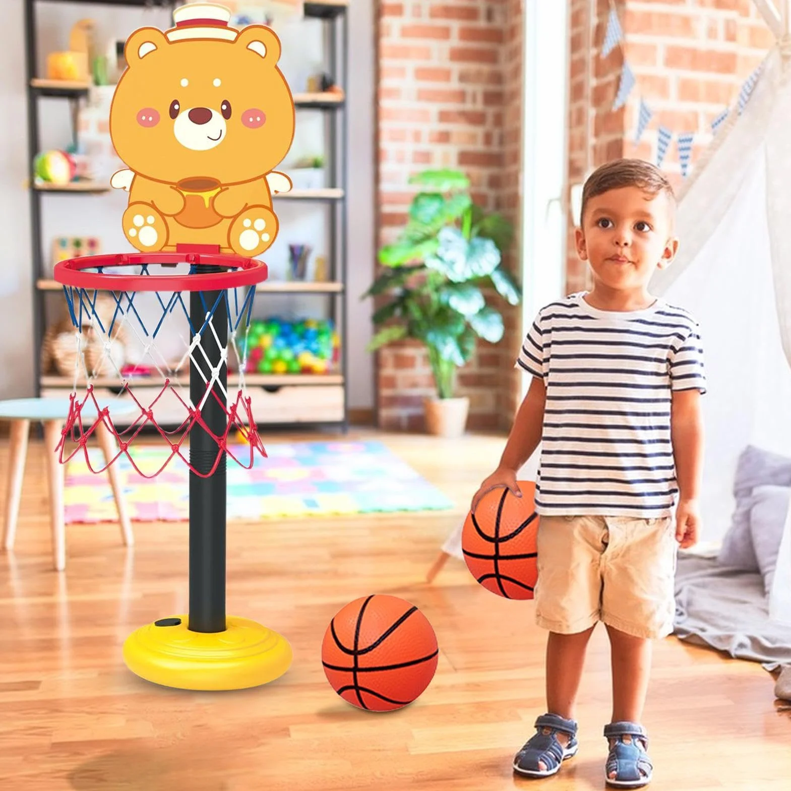 Kids Basketball Hoop Indoor Game Sport Toy Portable Early Education