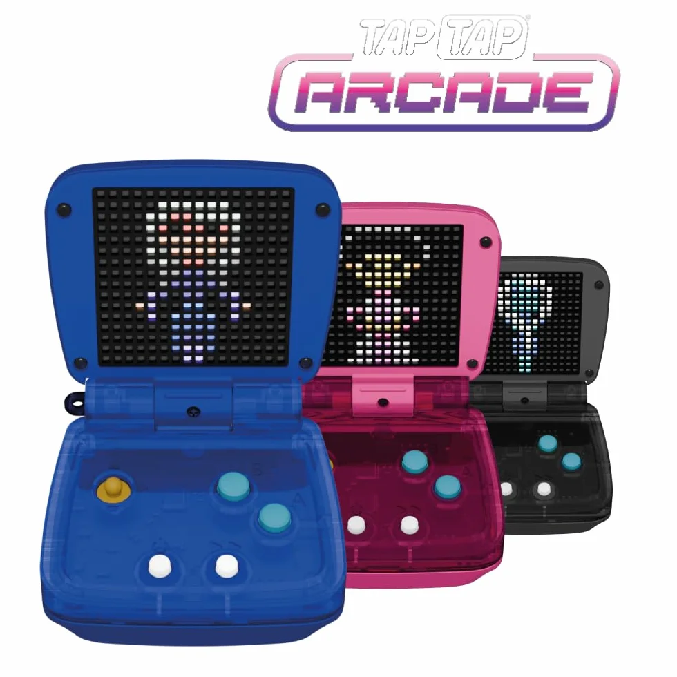 BANDAI TAPTAP Arcade FC34812 Multicolor - Elektroniczne urządzenie do gier w rozmiarze dłoni - Retro, zawiera 10 zabawnych gier wideo, prezent dla osób powyżej 5 lat