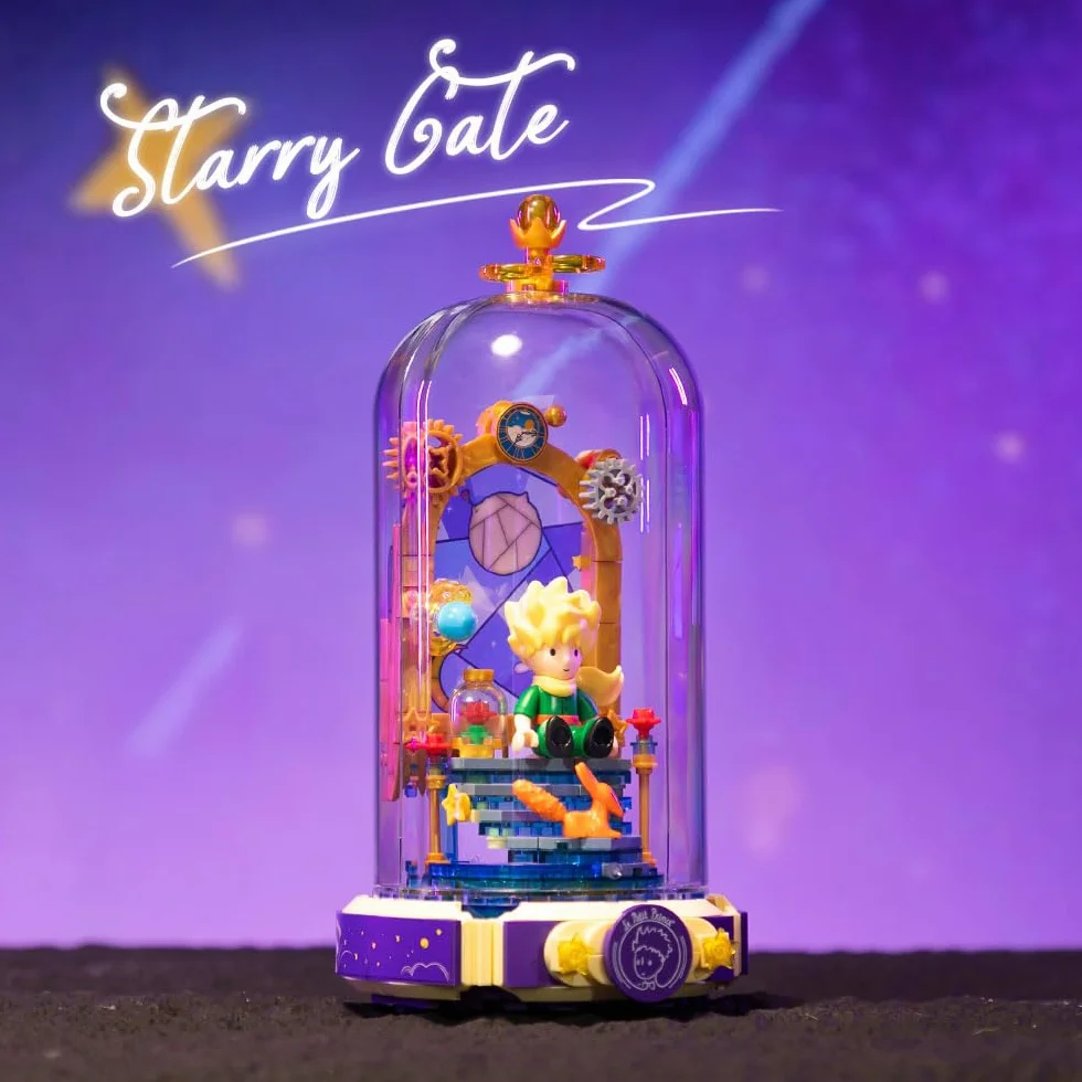 PANTASY Le Petit Prince zestaw klocków Gwiezdna Brama – Kreatywny model DIY z minifigurką i przezroczystą osłoną ochronną. Idealny prezent dla dorosłych i dzieci. Premium klocki do dekoracji domu