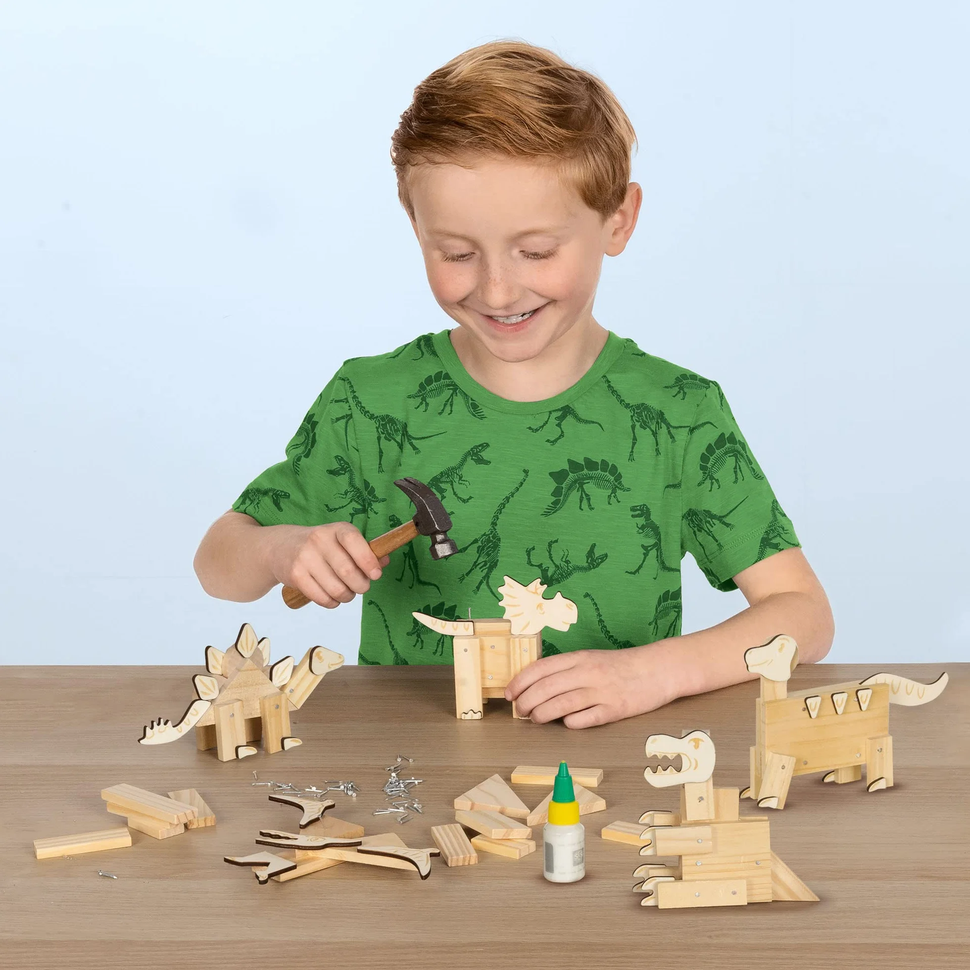 SES Creative 00942 Zestaw stolarski dinozaura dla dzieci - zbuduj swój własny model dinozaura, od 6 lat