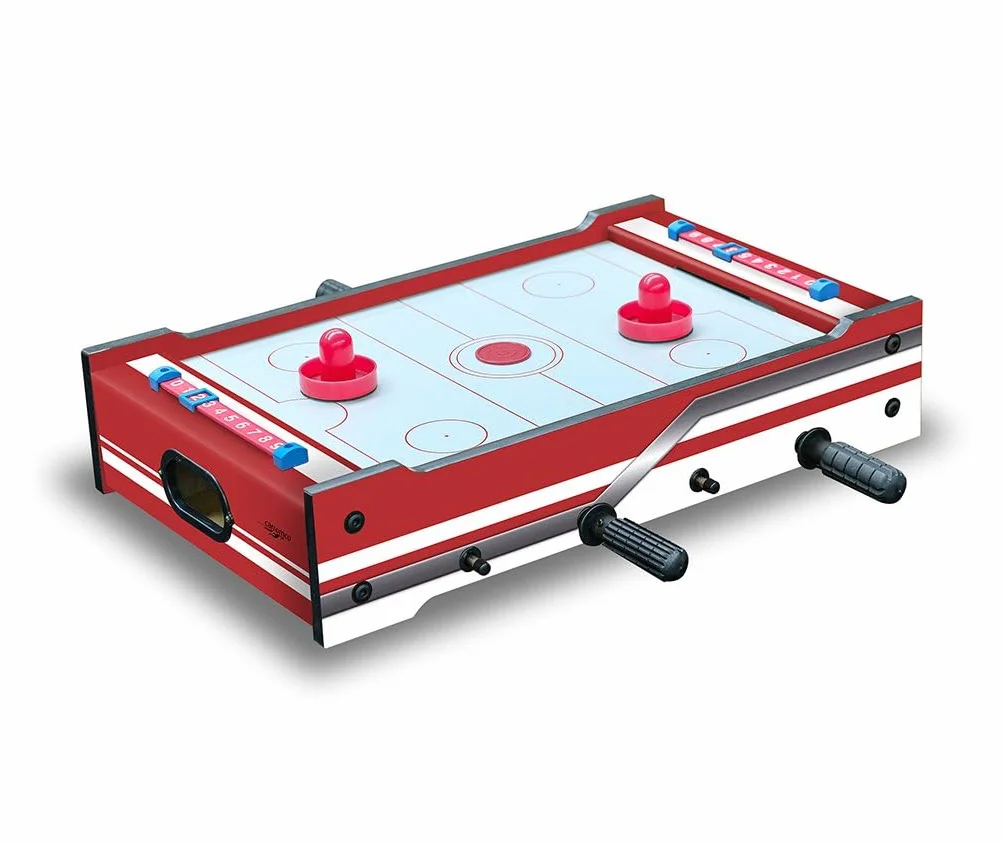 Carromco Multigame FLIP-XM 2 w 1 – multigamowy stół do gry z 2 grami stołowymi, hokej stołowy/hokej z 2 pchaczami i meczem piłkarzyków/piłkarzykami z 2 piłkami