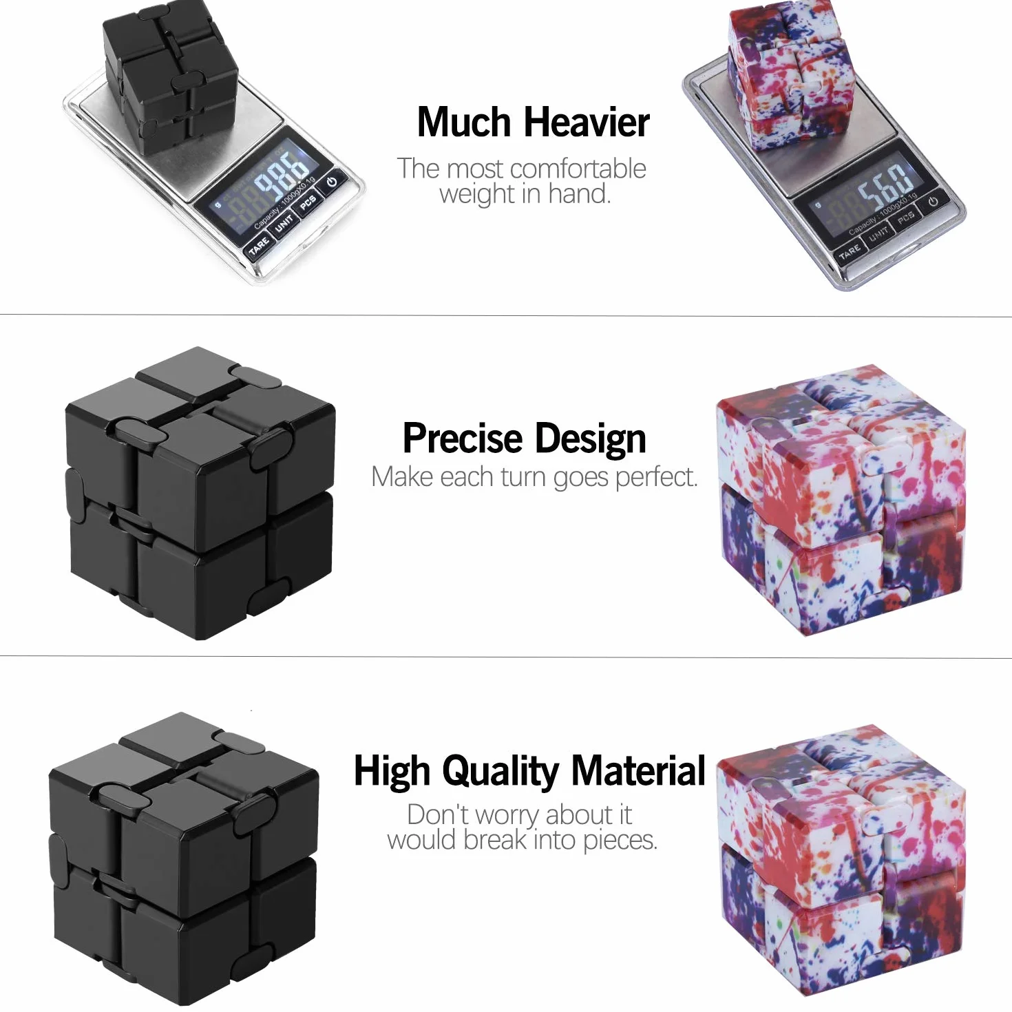 Funxim Infinity Cube, nieskończone zabawki w kształcie kostki, magiczne nieskończone zabawki dekompresyjne z nieskończoną kostką, zabijanie czasu zabawki fidget kostka łagodząca stres