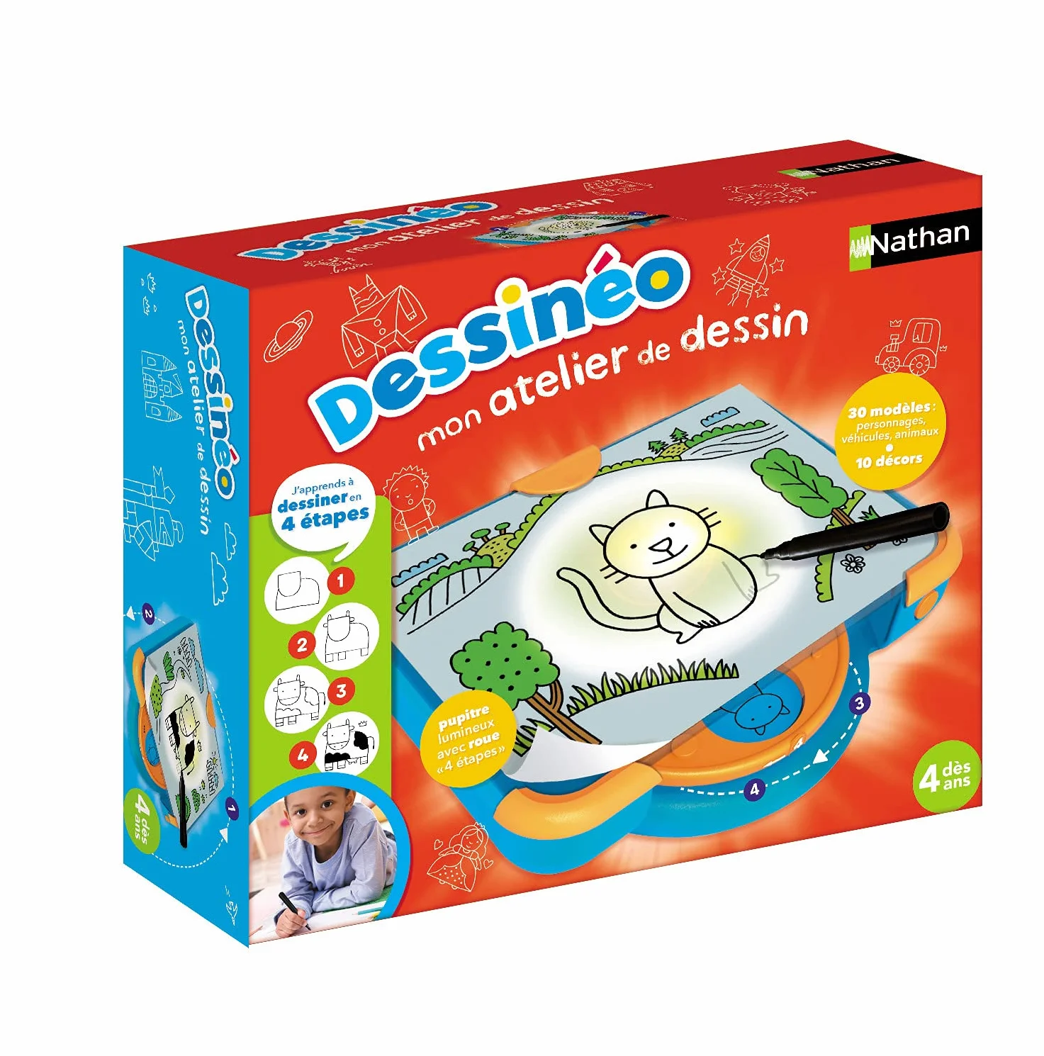 Nathan - Dessineo – mój warsztat rysunkowy – podświetlana tablica – tablet do rysowania krok po kroku – nauka rysowania – od 4 lat