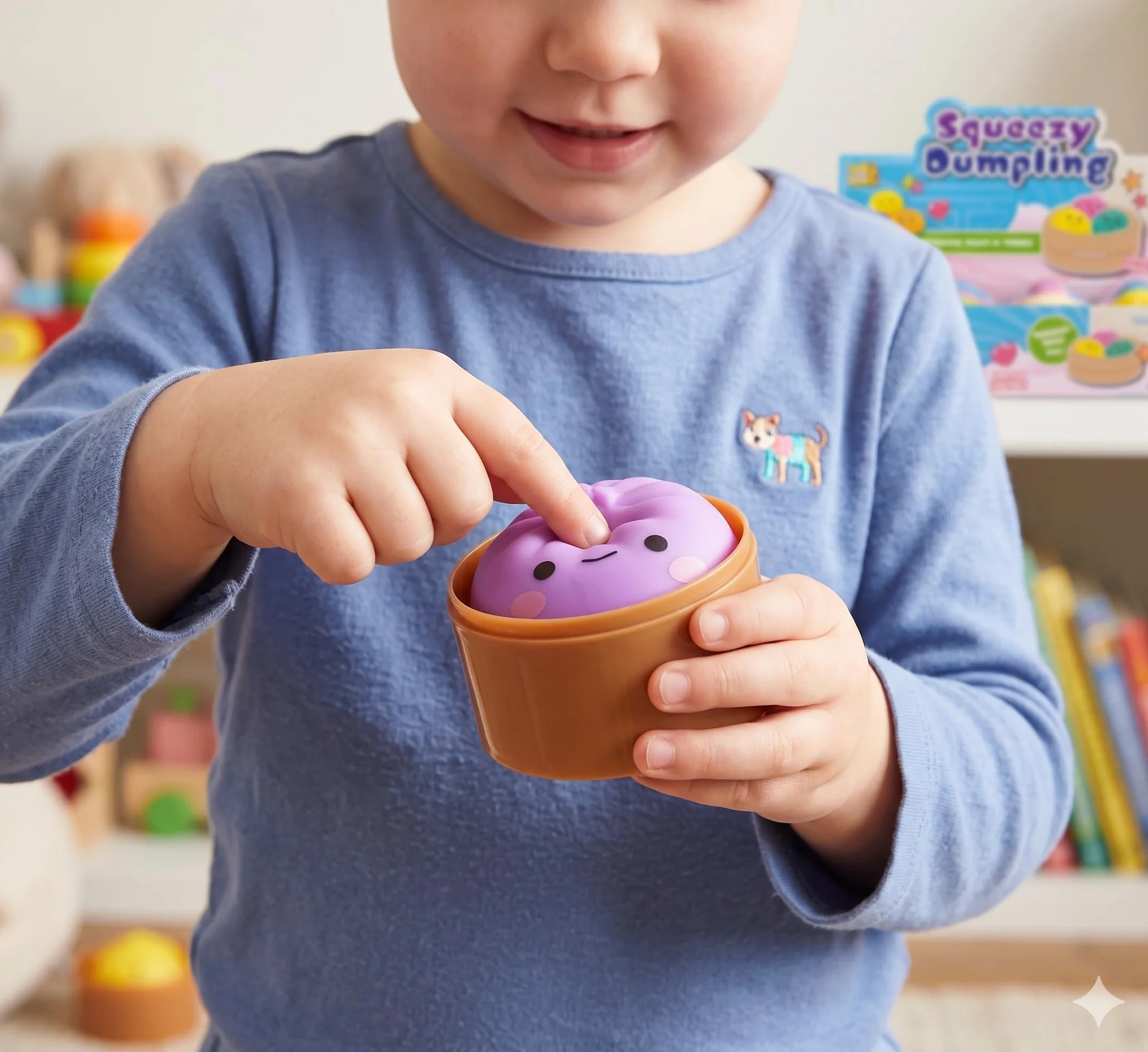 Kompatybilny z Surprise Squishy Dumpling 5,5 cm – przypadkowy model – zabawny dumpling do wciskania – 1 sztuka