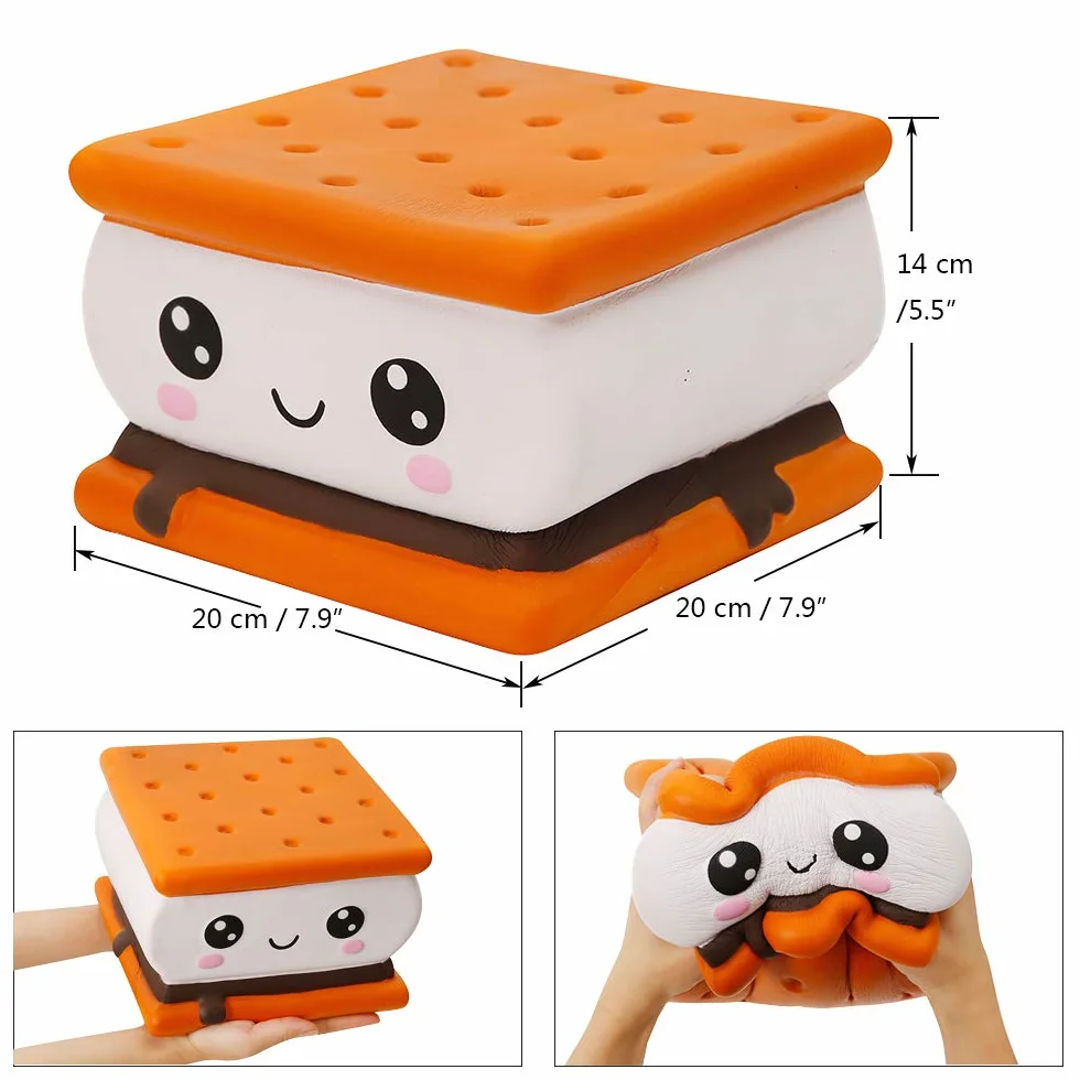Anboor Squeeze Toys Ciastko Smore Powolny wzrost Squishy Anti Stress Pachn?cy Kawaii Ulga w l?ku Du?a