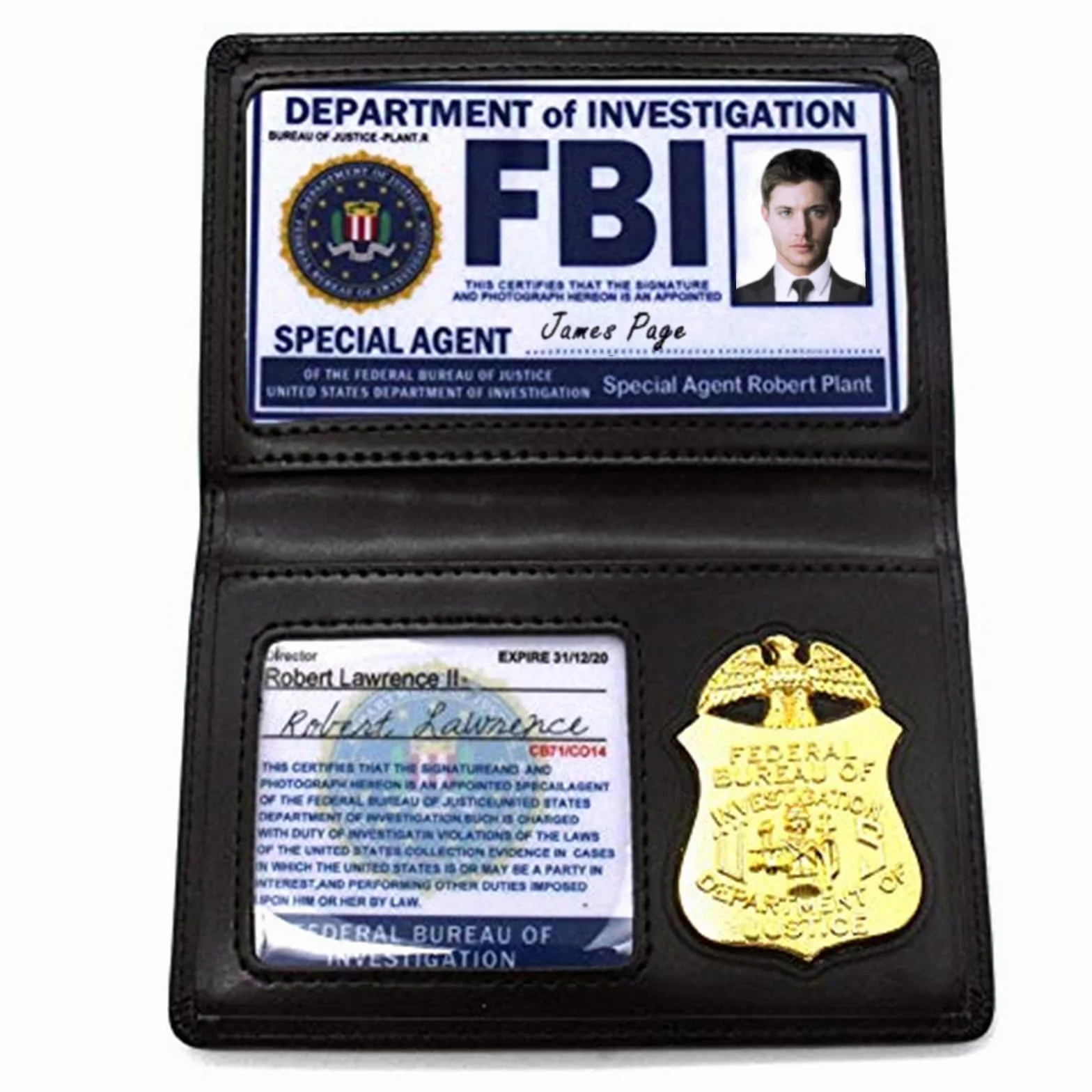Nowość FBI, akcesoria, etui na dowód osobisty, dla agenta policji, specjalny tajny uchwyt na identyfikator, detektywa, prezent na imprezę halloweenową (Dean)
