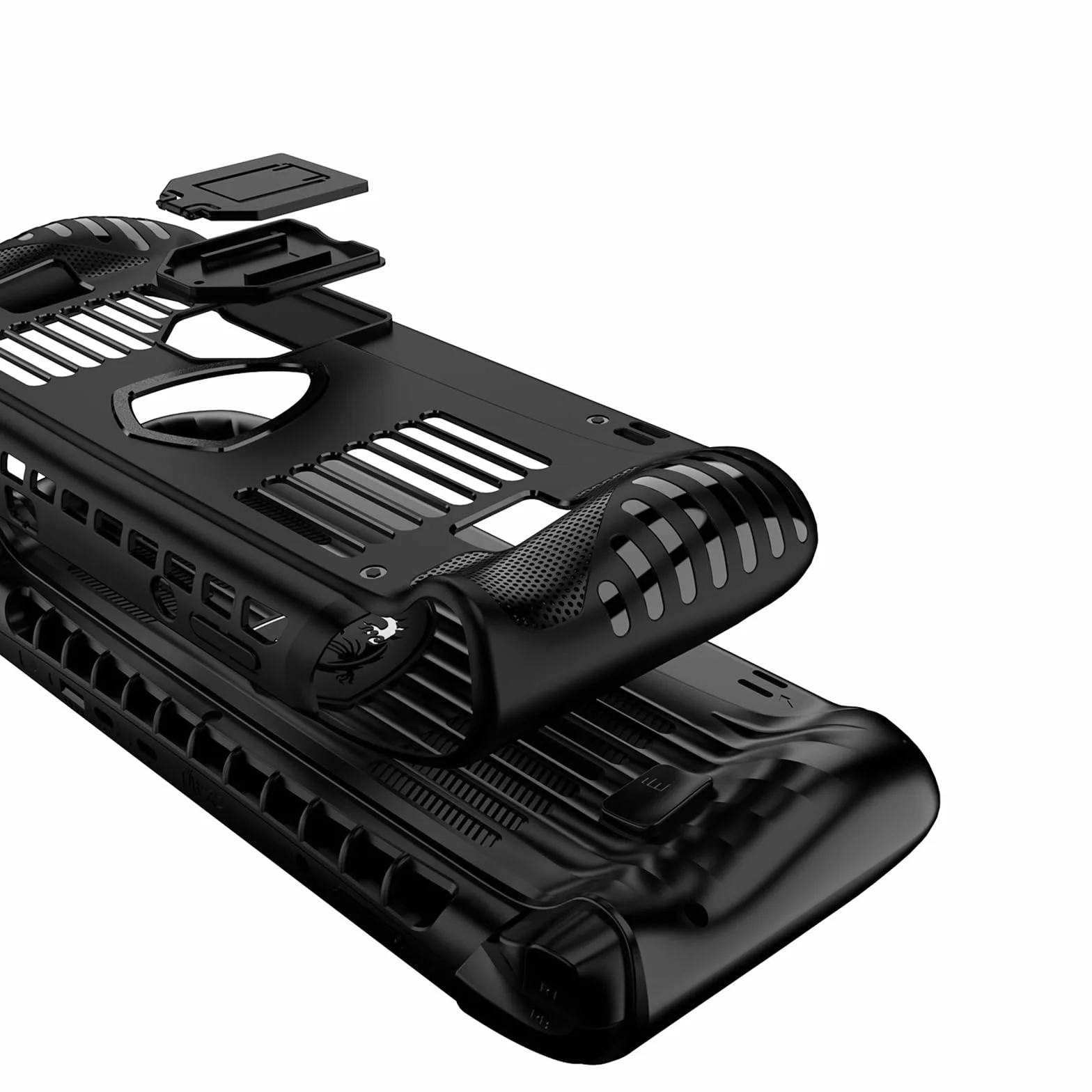 Etui Ochronne do MSI Claw 8 AI+ A2VM-015 Gaming Handheld 2025,TPU Miękki Torba Pokrowiec Etui Powłoki Akcesoria z Grip i Podpórką do MSI Claw 8 AI+ Konsola do Gier,Czarny