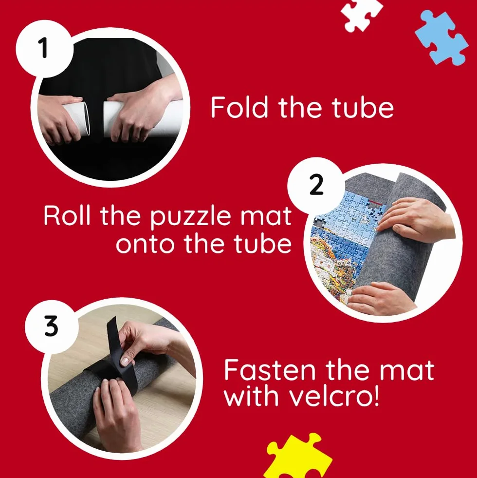 Trefl - Mata do Układania Puzzli, 500-3000 Elementów Trefl– Do Przenoszenia i Przechowywania Puzzli, Mata z Mocnymi Rzepami, Duży Rozmiar, Do Układanek o Rozmiarze do 116x85 cm