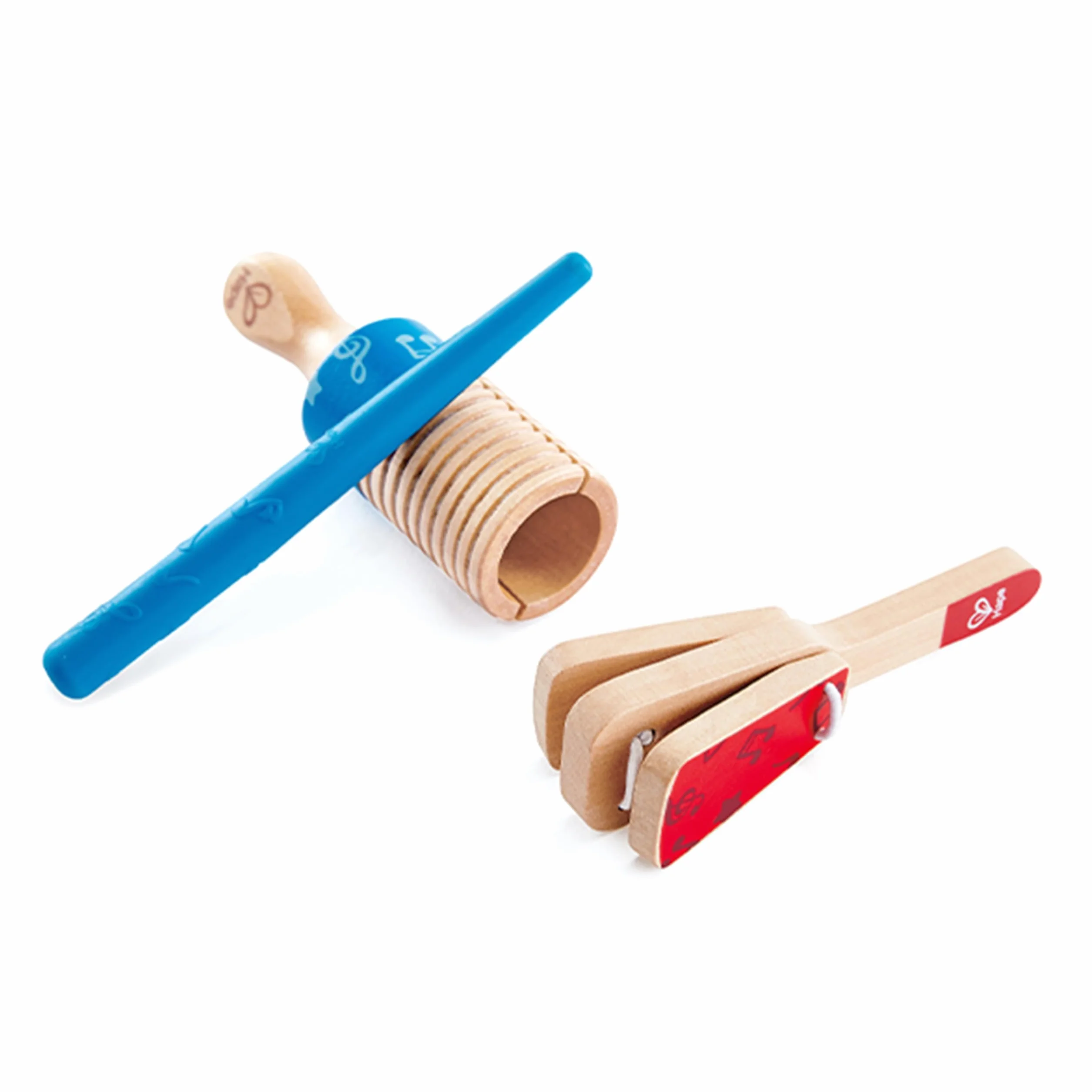 Hape E0605 Wooden Percussion Duo Guiro and Clapper Musical Instrument