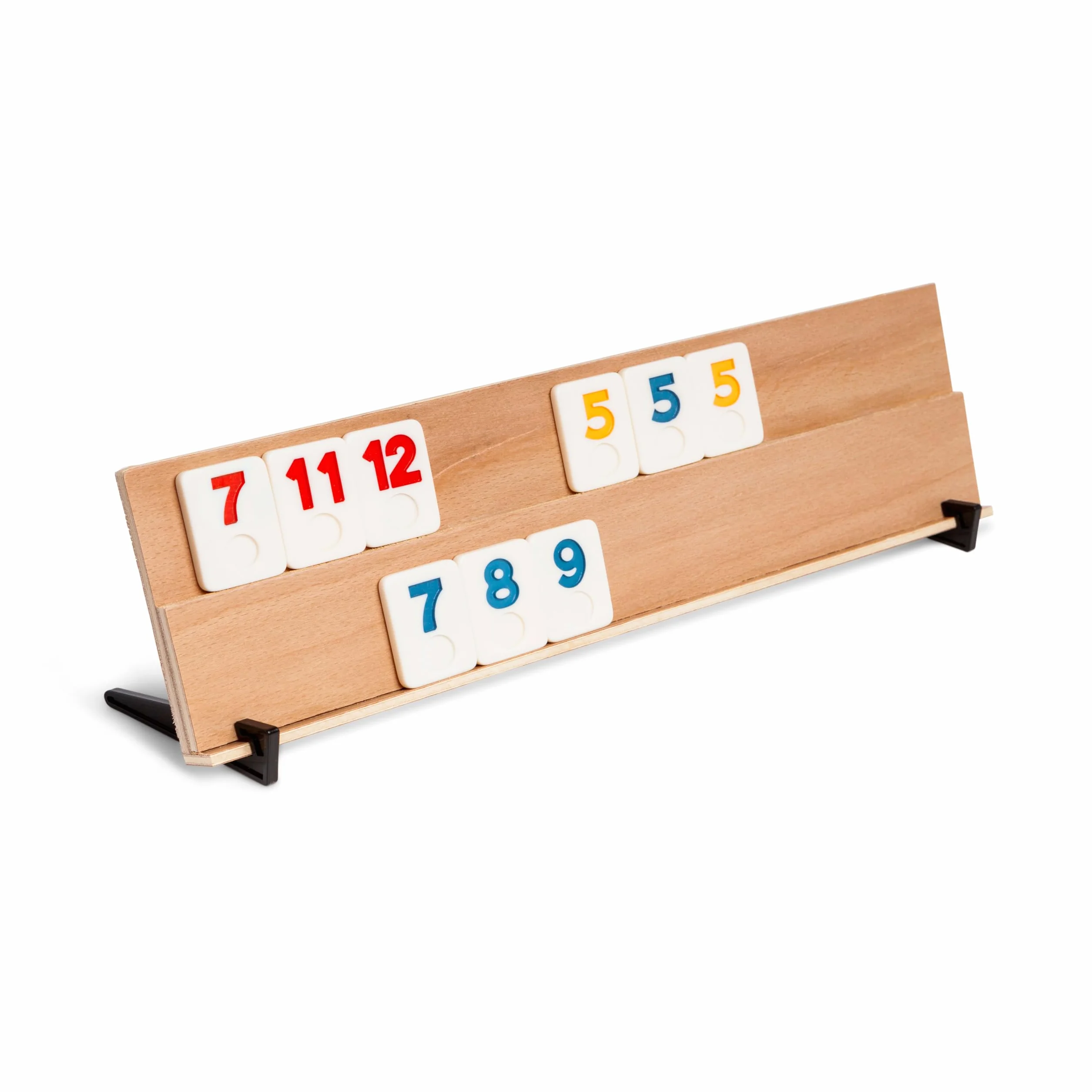 Rummy Holz gra – wysokiej jakości gra planszowa z litego drewna bukowego ze 106 wytrzymałymi płytkami