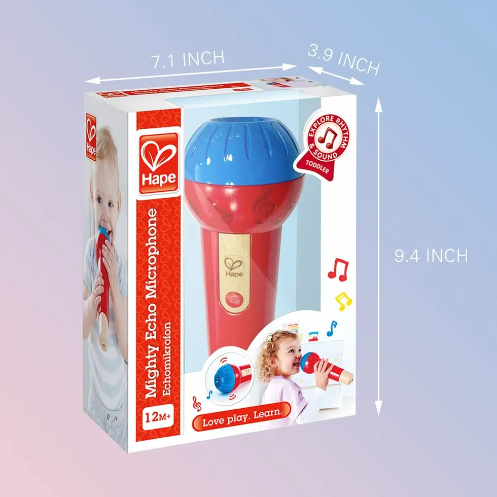 Hape Mighty Echo Microphone , Battery-Free Voice Amplifying Microphone Toy for Kids 1 Year and Up