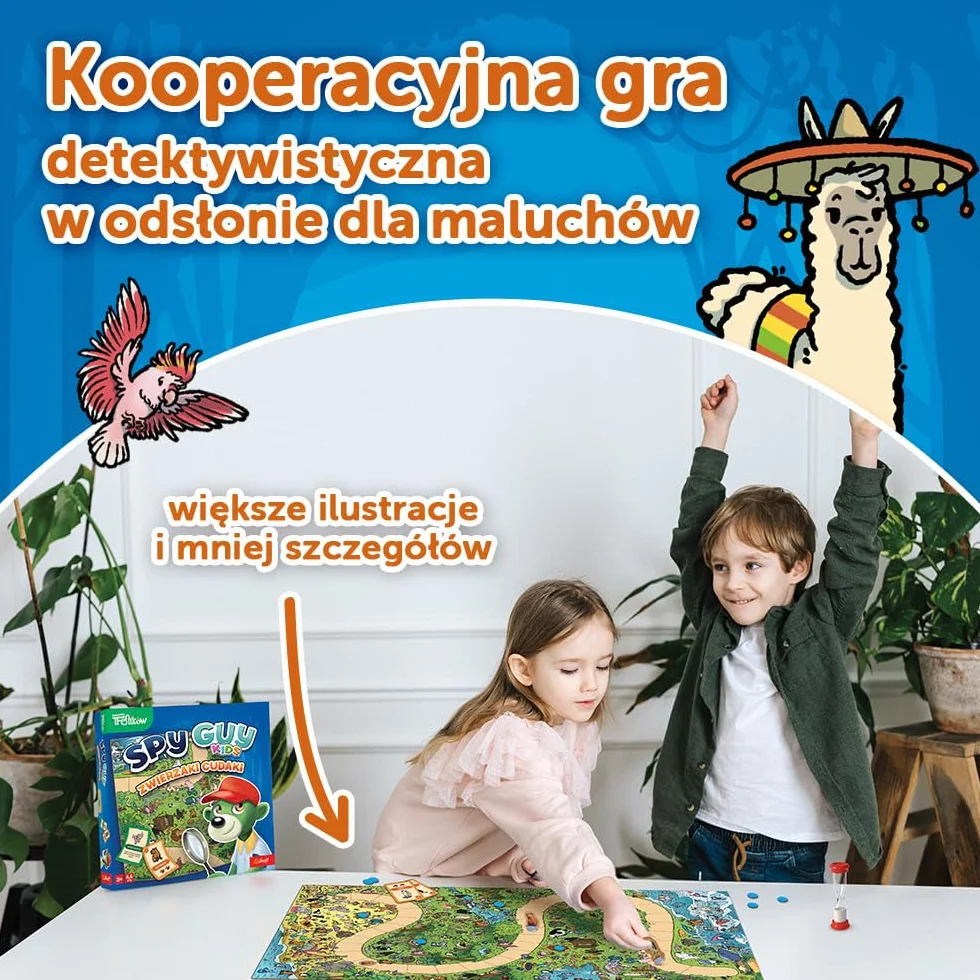 Trefl - Spy Guy Kids: Zwierzaki Cudaki - Kooperacyjna Gra Detektywistyczna dla Najmłodszych, Rodzinna Planszówka, Szukanie Poszlak, dla Dzieci od 3 lat