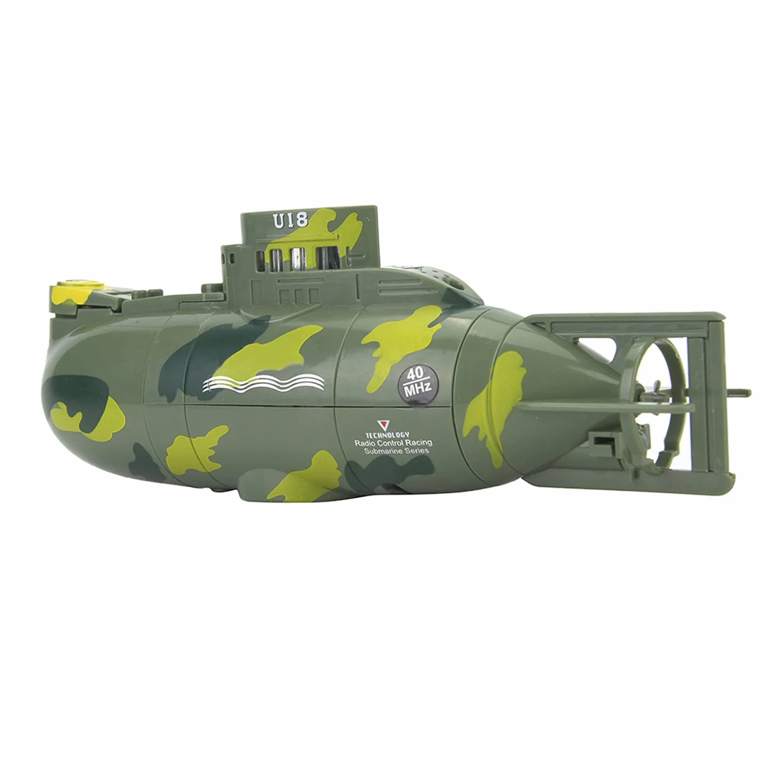 Mini Symulacja Wojskowy Pilot Zdalnego Sterowania 6-kanałowy Model łodzi Podwodnej Zielony