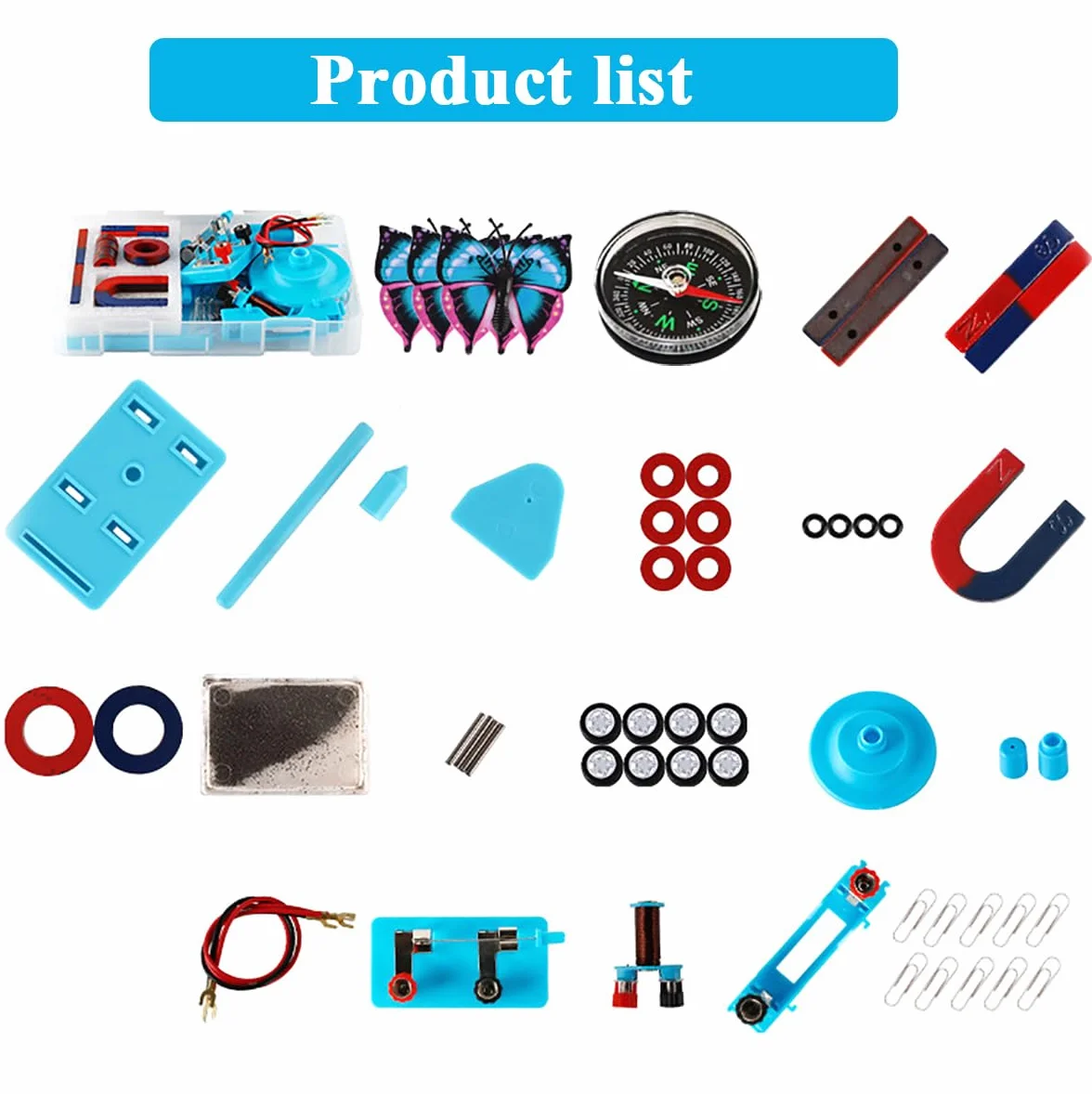 Science Magnets Experiment Set for Kids Zestaw do elektroelektryczności i magnetyzmu dla studentów Stem Kit Physics Lab Basic Circuit Tools for Learning Starter