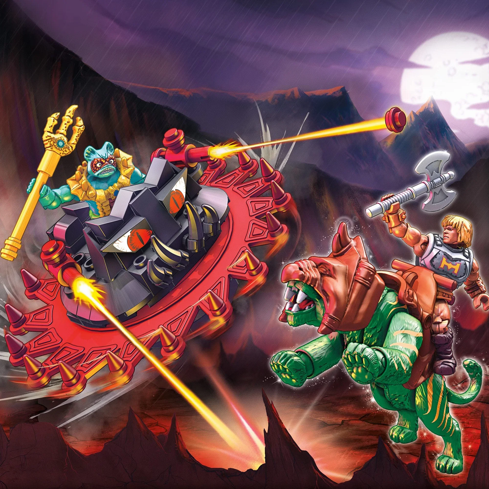 MEGA Construx GPH23 - Probuilder Masters of The Universe Classic Roton Assault, zawiera dwie mikrofigurki do kolekcjonowania, zabawka od 8 lat