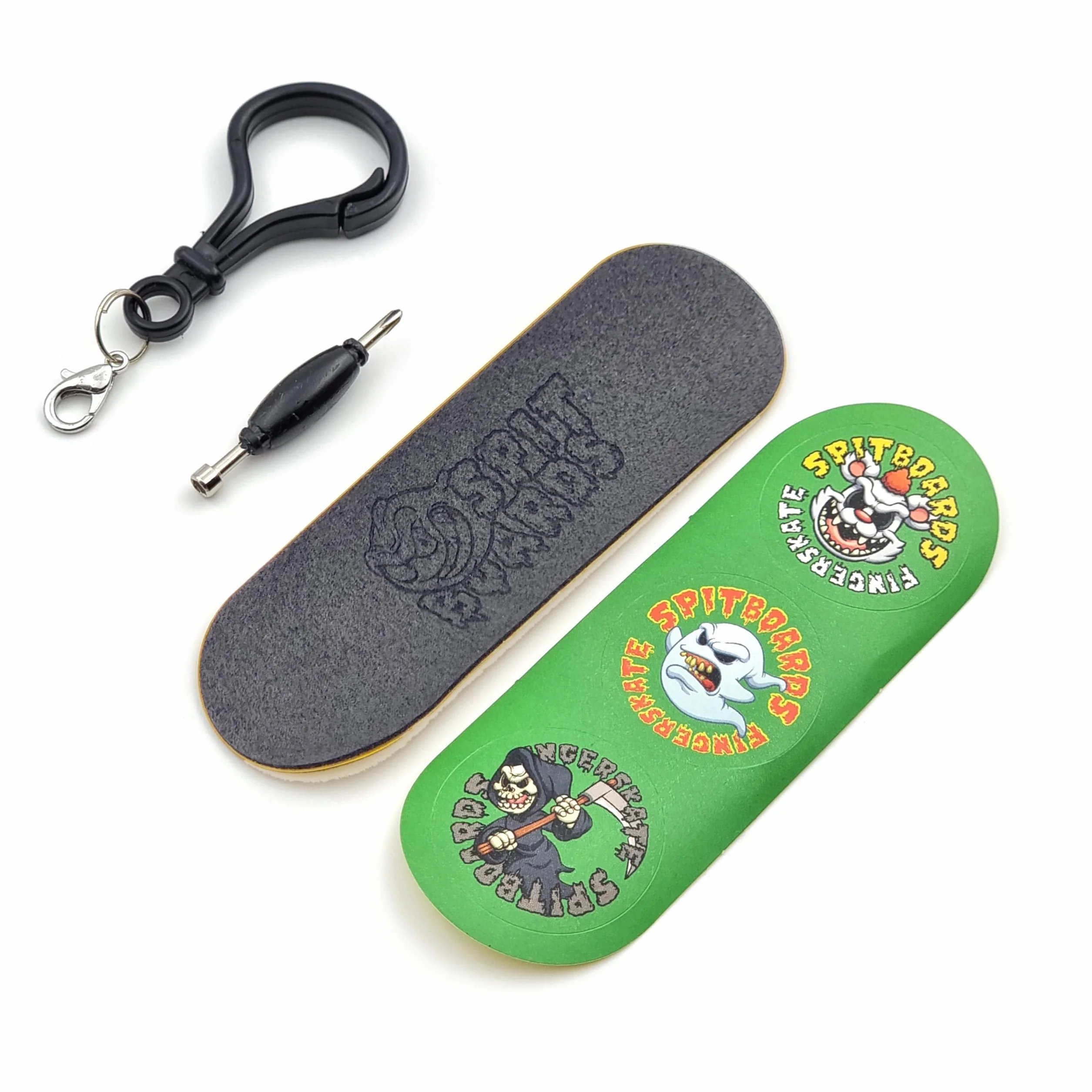 SPITBOARDS 36mm Fingerboard Complete Wood Pro Set-Up (Pre-Assembled, Handcrafted 5-Layers), 36 mm Pro Trucks, CNC Bearing Wheels, Lasered Foam Grip Tape (Lasered Deck Size: 36 x 96 mm), 'Maple Wood'