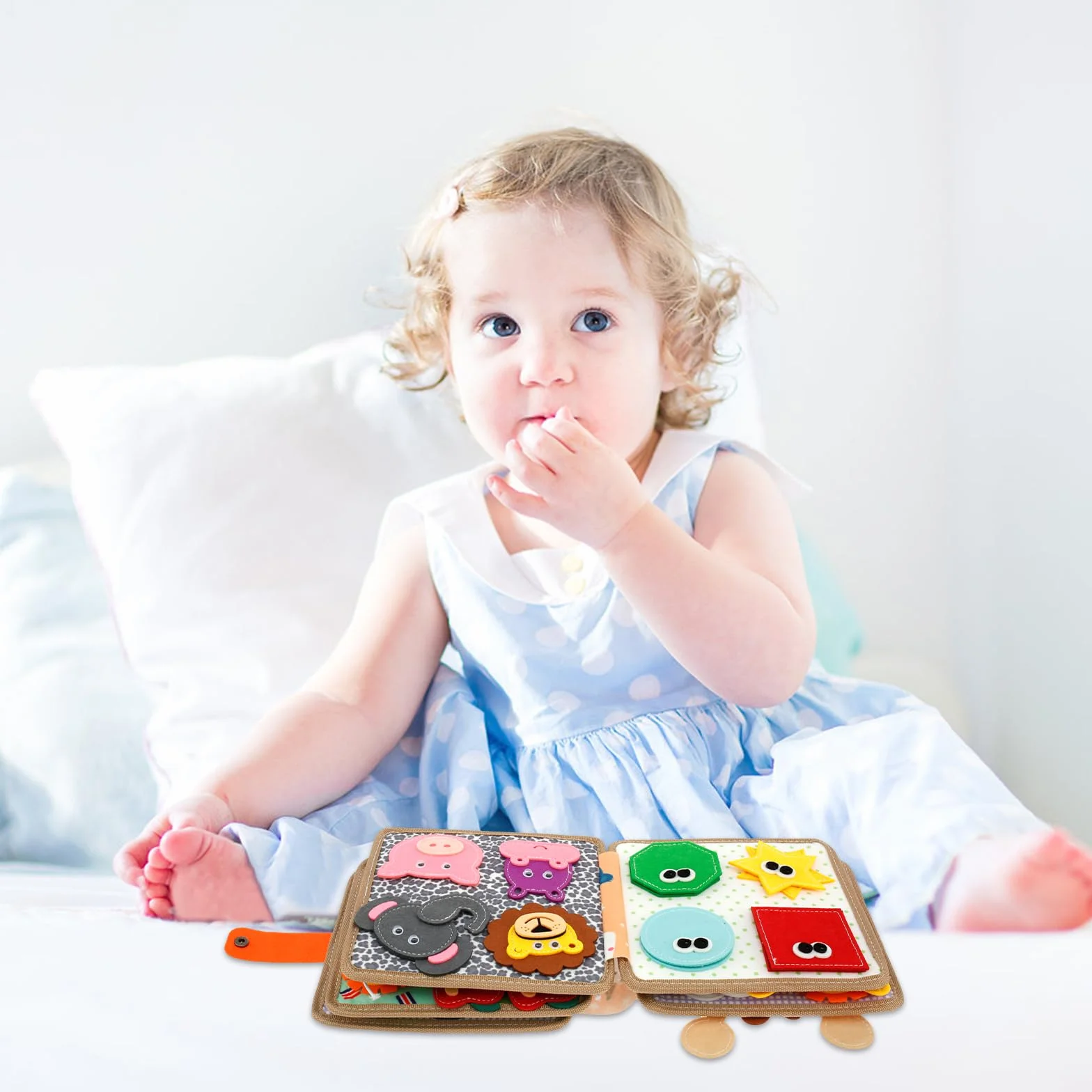 Zabawka Busy Board z miękkiego filcu, książeczka z filcu 3D Montessori dla niemowląt z miękkiego materiału, motoryka mała, umiejętności życiowe, zabawka edukacyjna dla dzieci od 1, 2, 3 lat, rozwój