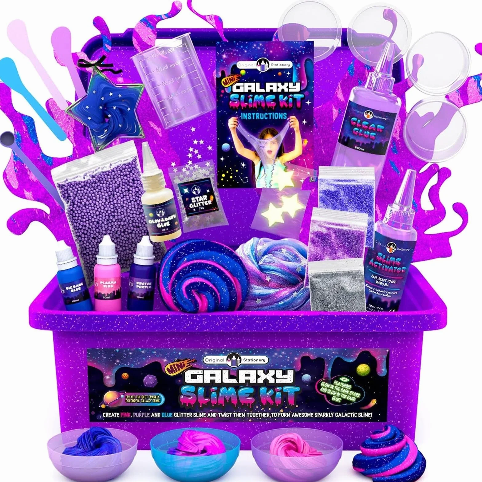 Original Stationery Zestaw Mini Galaxy Slime Glitter Kit dla Dziewczynek 10-12 lat