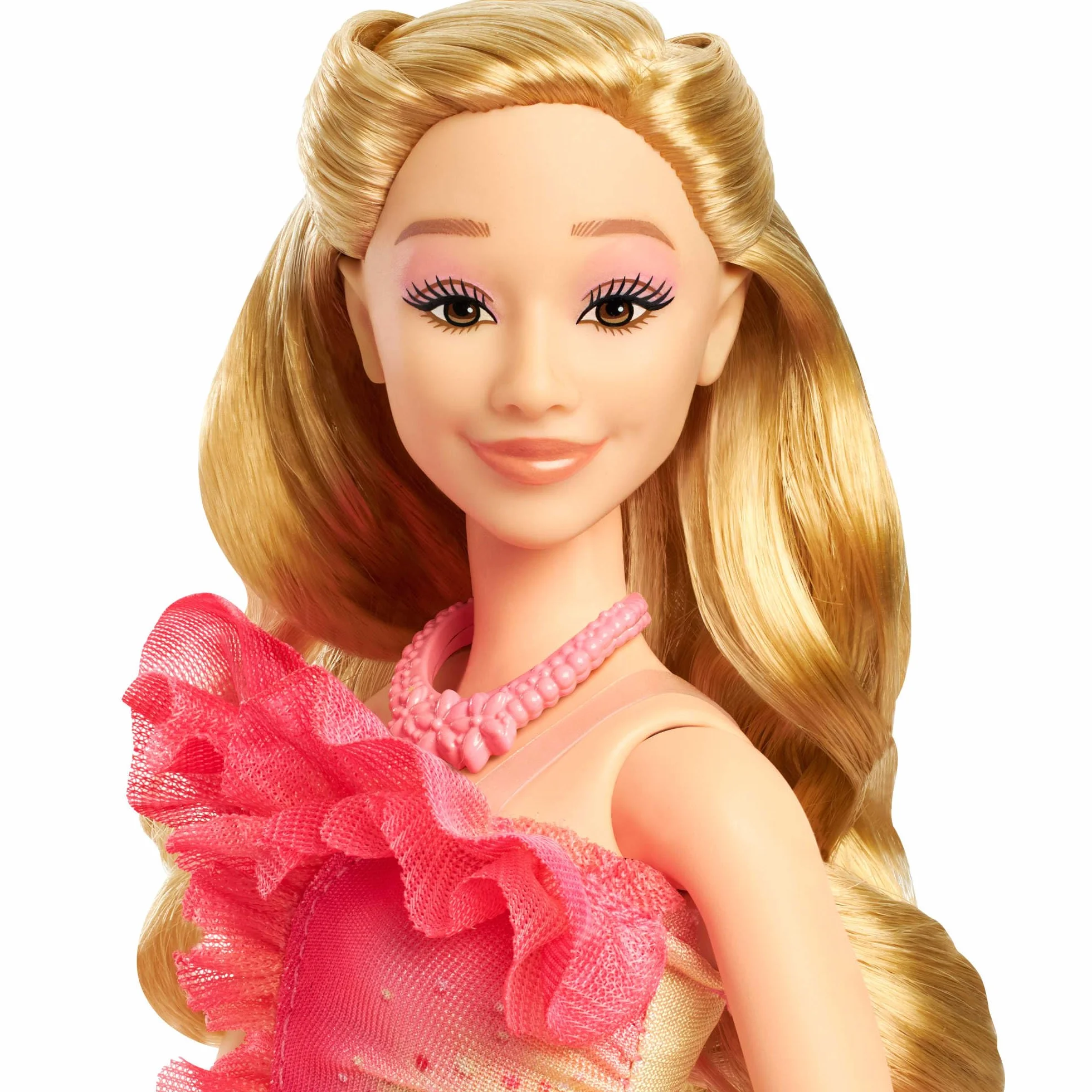 Mattel Universal Wicked Glinda Lalka modowa do ustawiania w różnych pozach z blond włosami i zdejmowaną kreacją oraz akcesoria, HXT63
