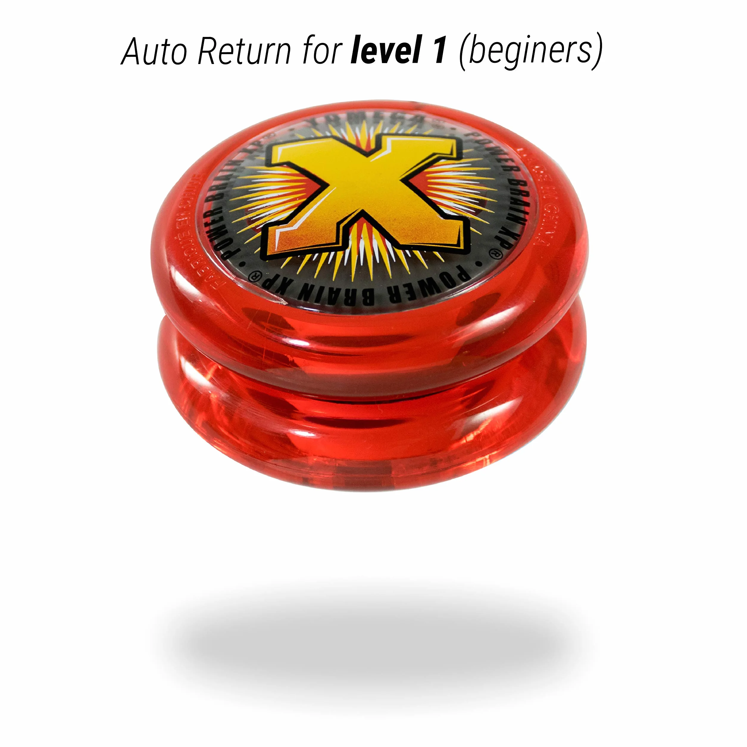 Yomega Power Brain XP yoyo - professional yoyo with a Smart Switch which enables Players to Choose Between auto-Return and Manual Styles of Play. + Extra 2 Strings & 3 Month Warranty (red)