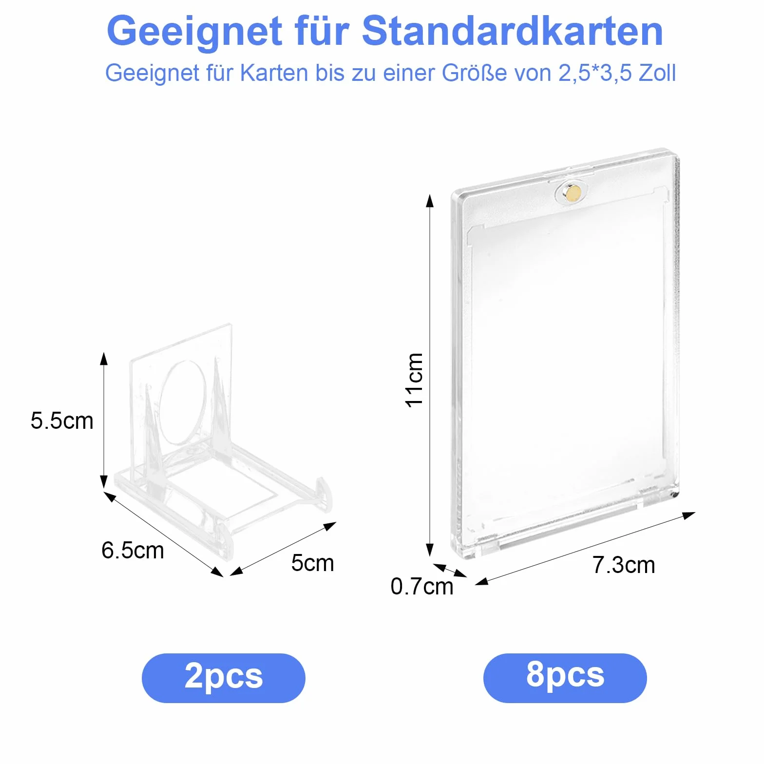 8 sztuk magnetycznych uchwytów na karty, karty kolekcjonerskie, UV, etui na karty do gry, 35 PT, z 6 stojakami na karty, karty handlowe na Pokemony, Yugioh, Magic, TCG, MTG, kolekcja kart