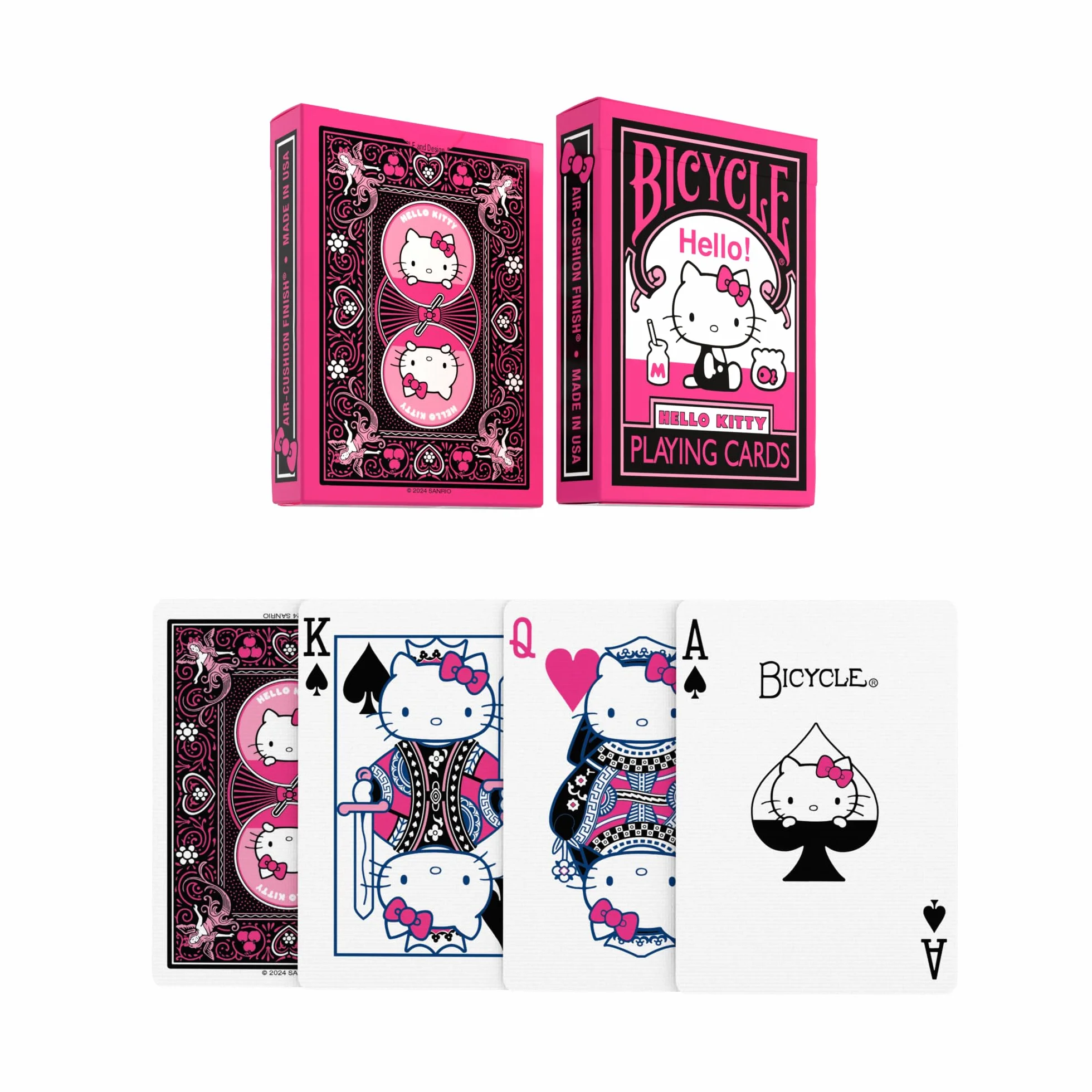 Bicycle Hello Kitty - Black and Pink (Designer Spielkarten, Poker, Skat...)