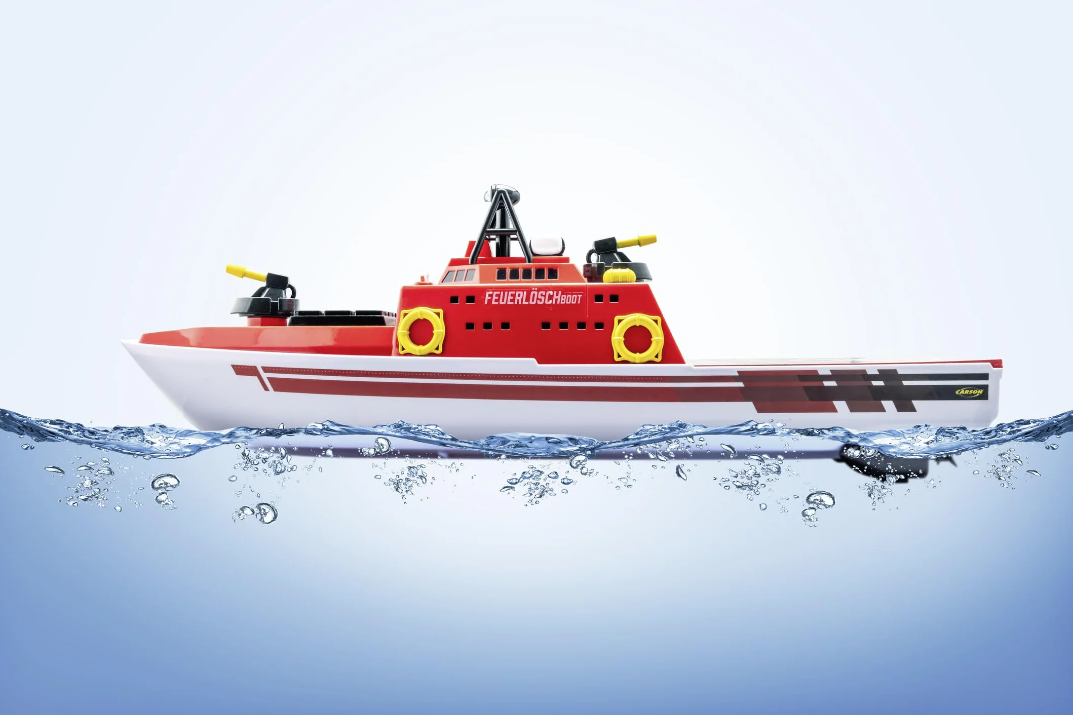 Carson 500108051 RC- Fireboat 2.4G 100% RTR - łódź zdalnie sterowana, łódź RC, łódź zdalnie sterowana dla dzieci i dorosłych, w tym pilot zdalnego sterowania