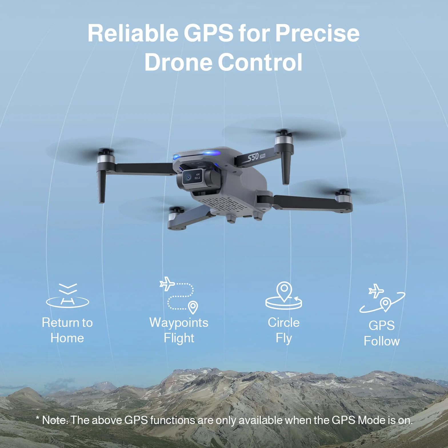 Ameta S50 Lite Drone z Kamerą 4K GPS FPV, 50 Minut Czasu Lotu, <249g