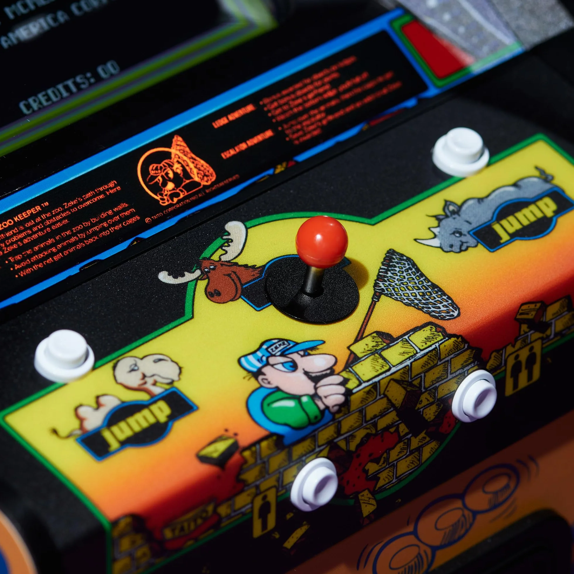 Numskull Quarter Arcades Zoo Keeper Collector's Edition Mini Arcade 1/4 Skala Authentic Wooden Replica, Oryginalna Replika ROM, Akumulatorowa Bateria i 3 W Głośniki