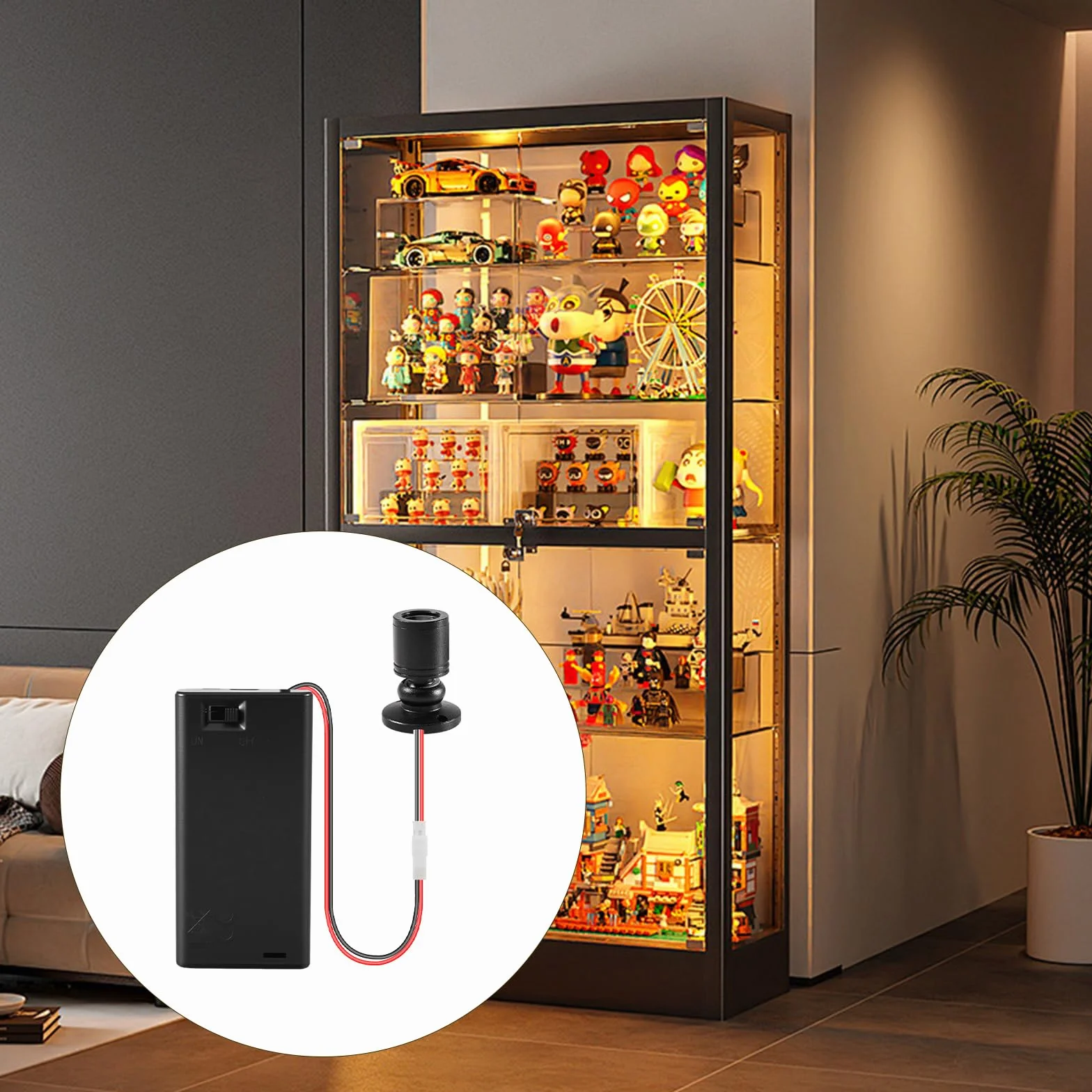 Joycabin Miniaturowe lampy LED 3V 1W do domków dla lalek z uchwytem na baterie AA