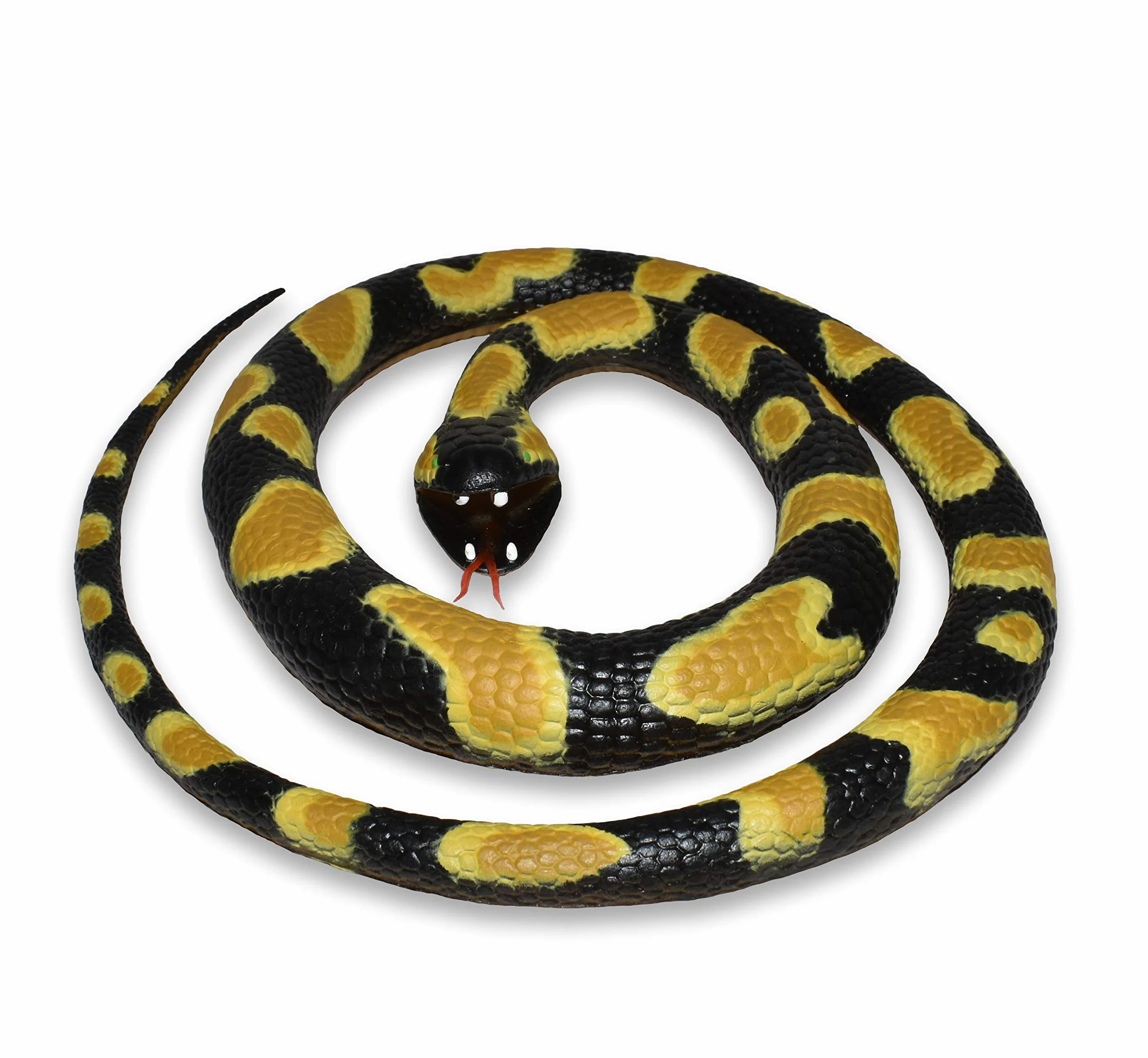 Wild Republic 20775 wąż gumowy, gra, królewski python, 117 cm, czarny, żółty