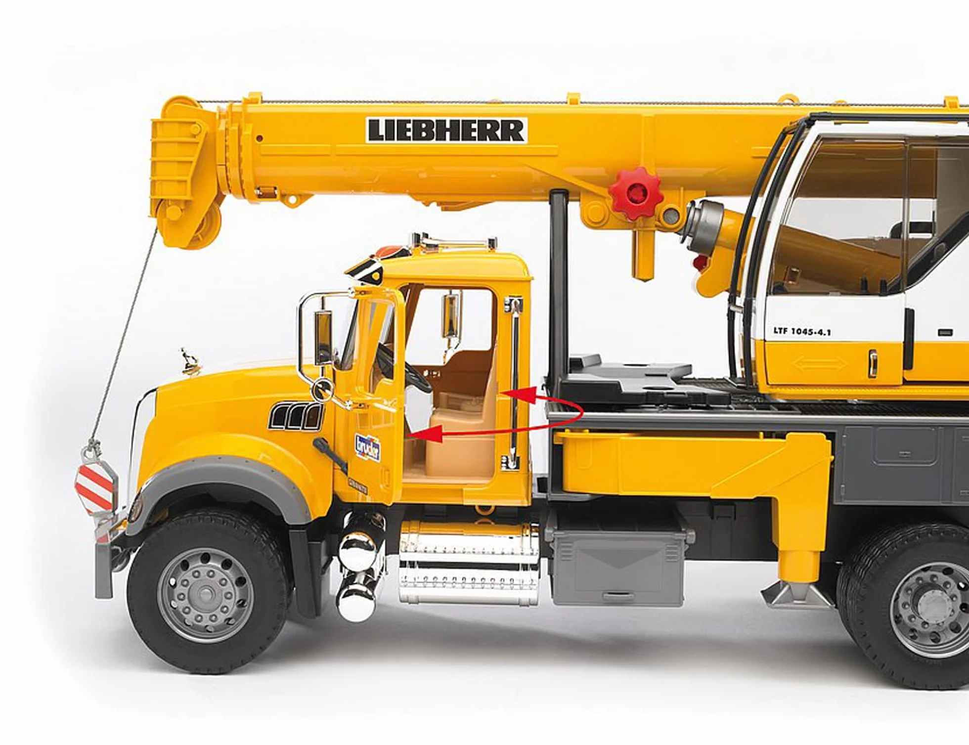 bruder 02818 - Ci|arówka z dzwigiem Mack Granite Liebherr, ci|arówka z dzwigiem, pojazd budowlany