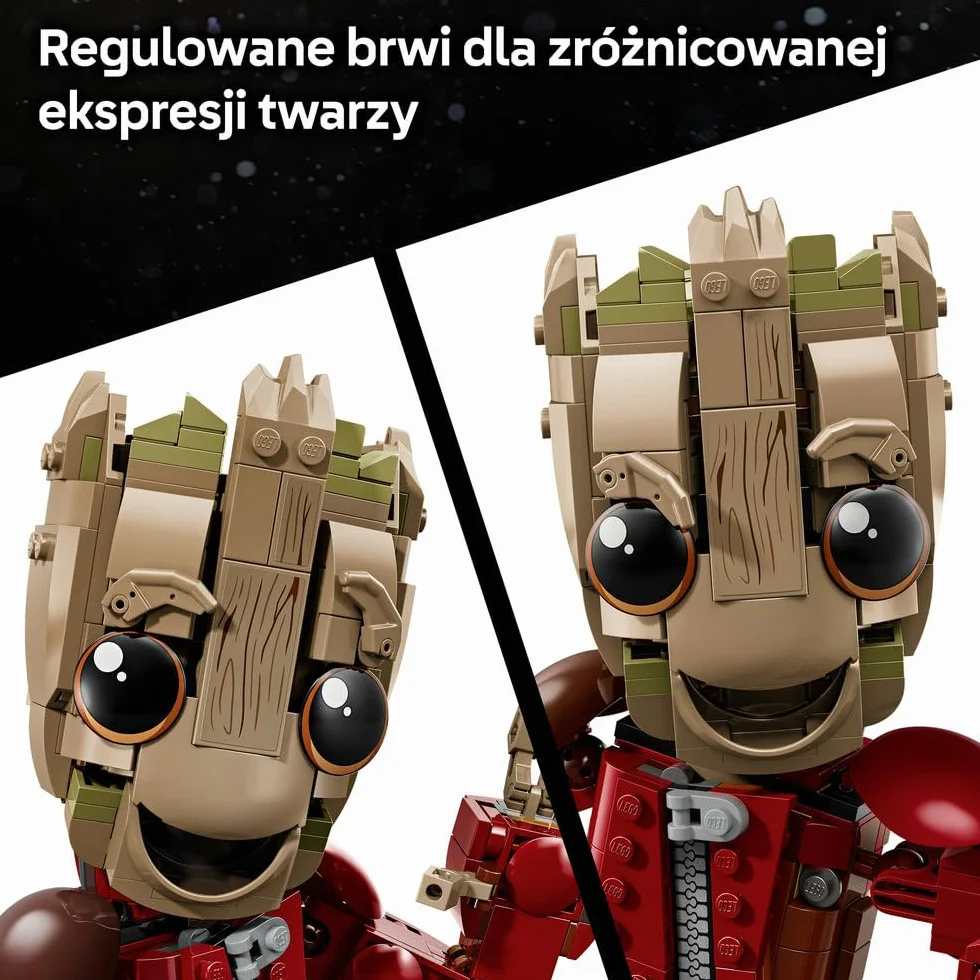 LEGO ǀ Marvel Groot w stroju Ravagera, zabawka dla dzieci do zbudowania, ruchoma figurka superbohatera z filmu Strażnicy Galaktyki Vol. 2, pomysł na prezent dla chłopców i dziewczynek od 10 lat 76341